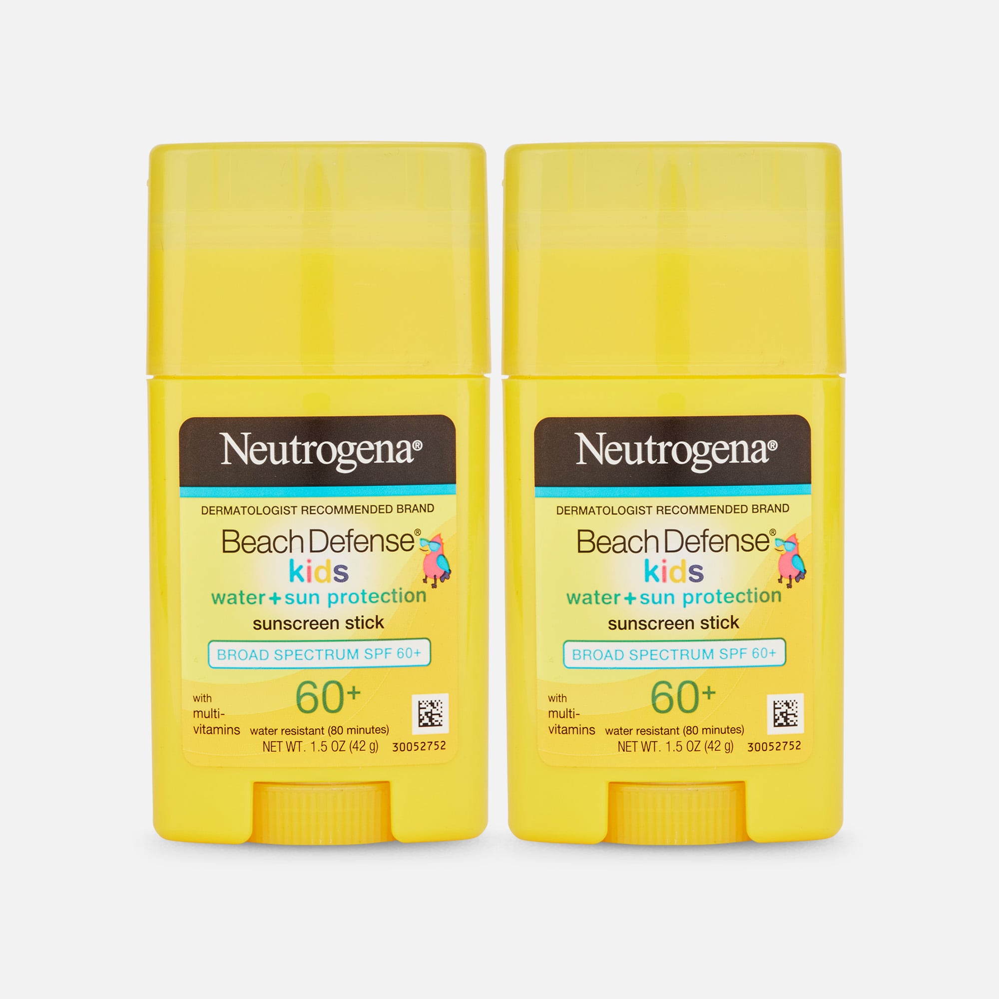 Neutrogena Beach Defense Kids Sunscreen Stick, SPF 60+, 1.5 oz. (2-Pack)