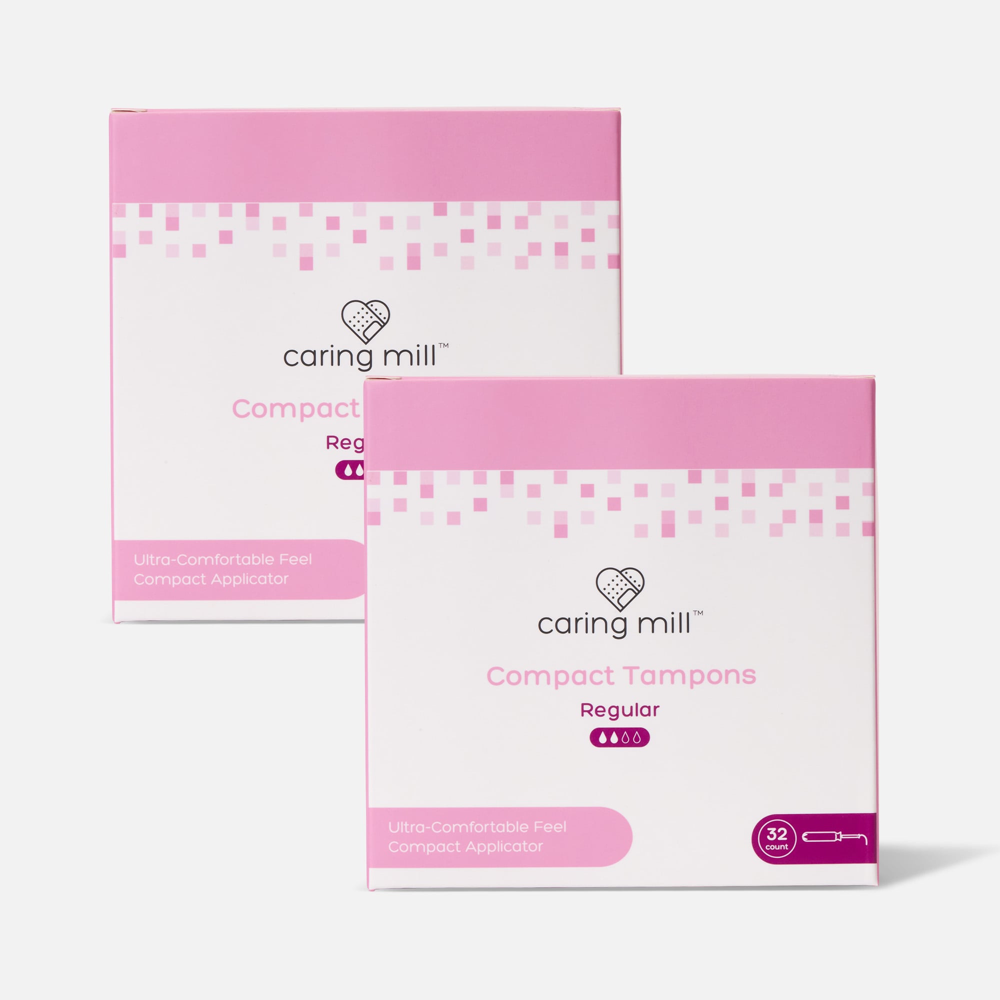Caring Mill™ Regular Compact Tampons, 32 ct. (2-Pack)