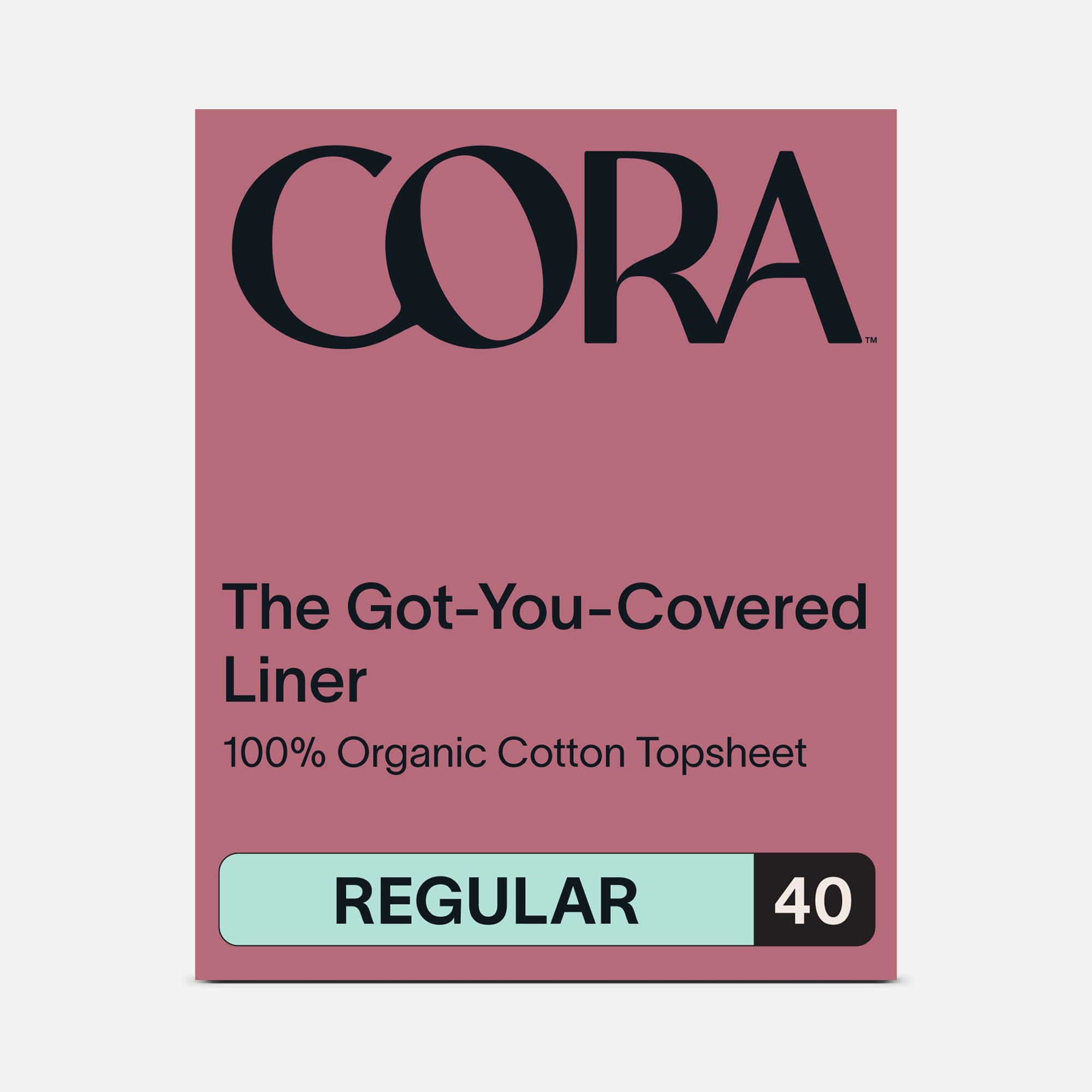 Cora Organic Cotton Ultra Thin Period Liners, 40 ct.