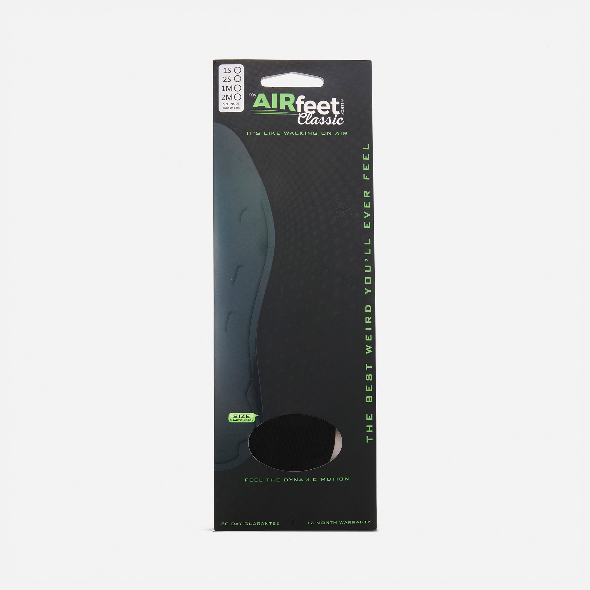 AirFeet CLASSIC Black Insoles, Size 1M (M 7-8; W 8-9), Pair