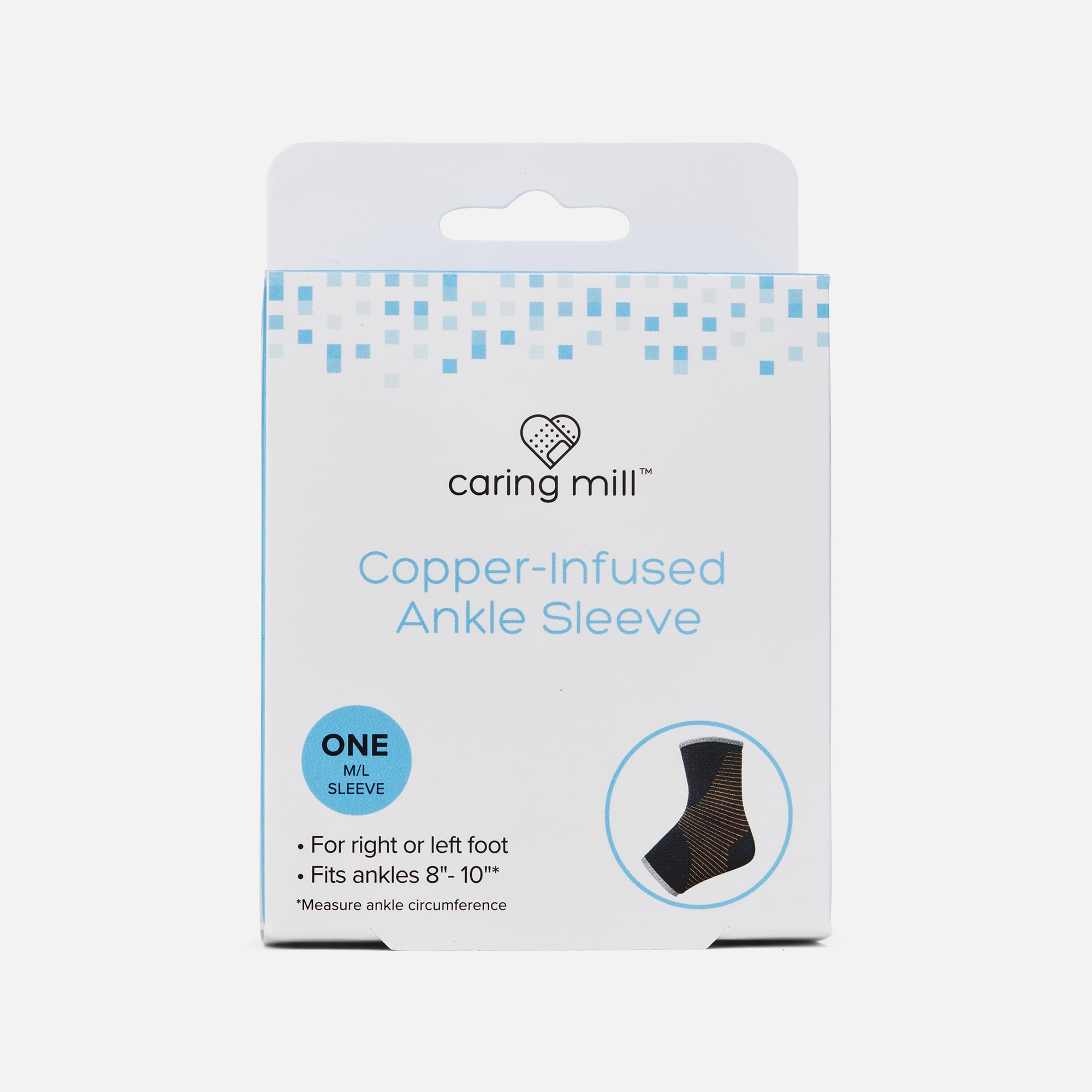 Caring Mill™ Copper-Infused Ankle Brace Compression Sleeve, M/L