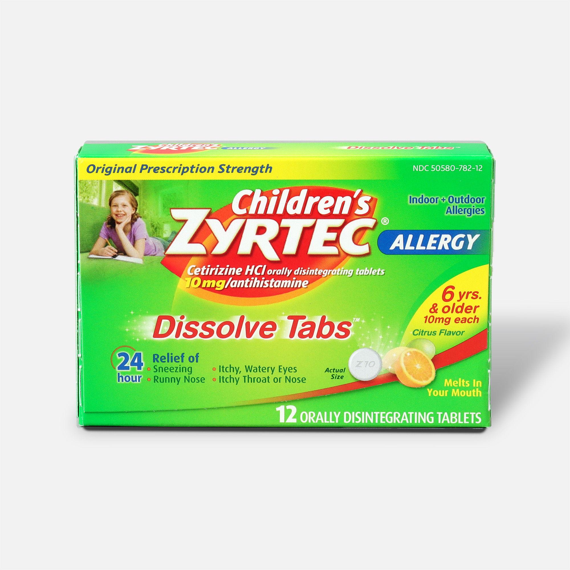 Children's Zyrtec 10 mg Dissolve Tabs, Citrus Flavor, 24 ct.