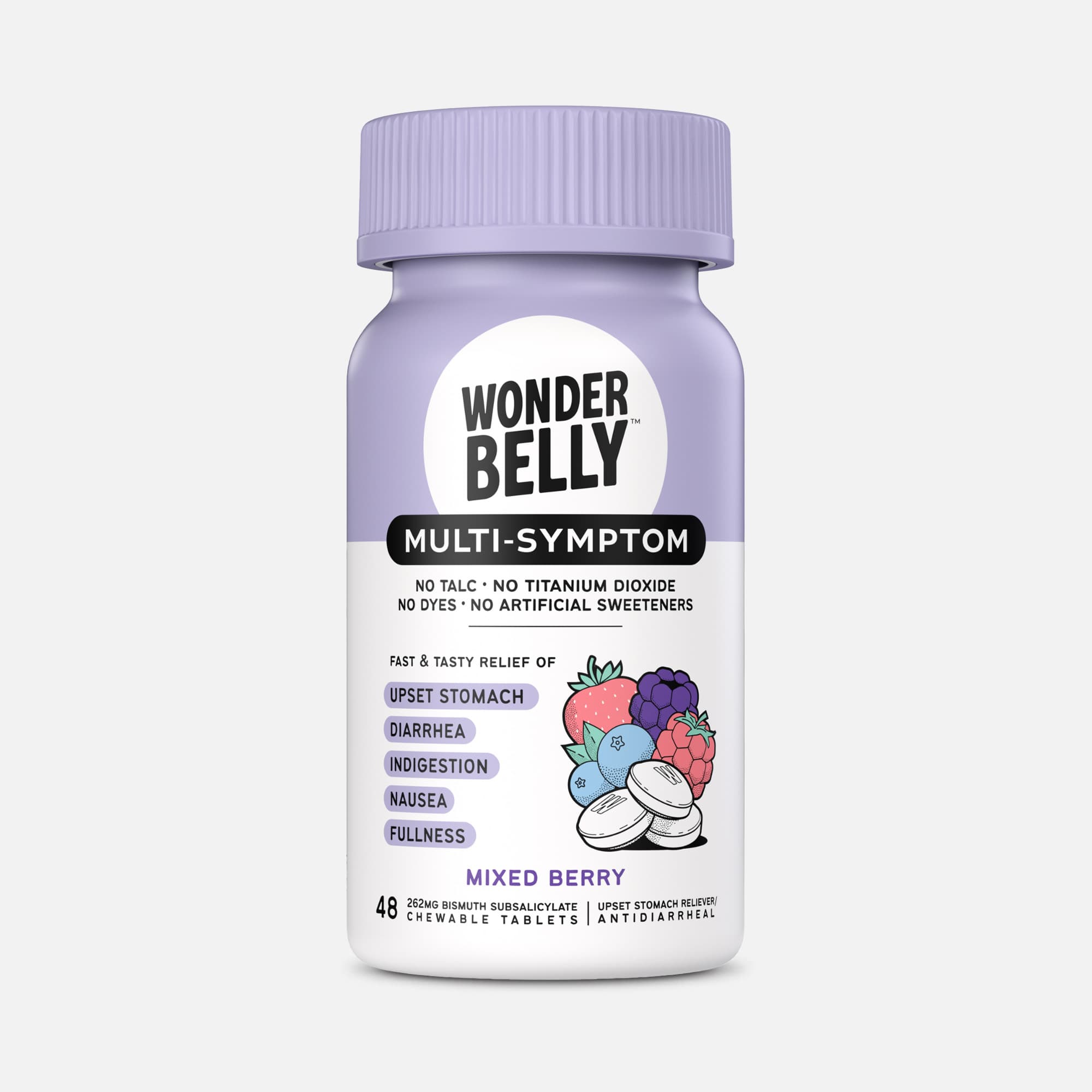 Wonderbelly Multi-Symptom Chewable - Mixed Berry, 48 ct.