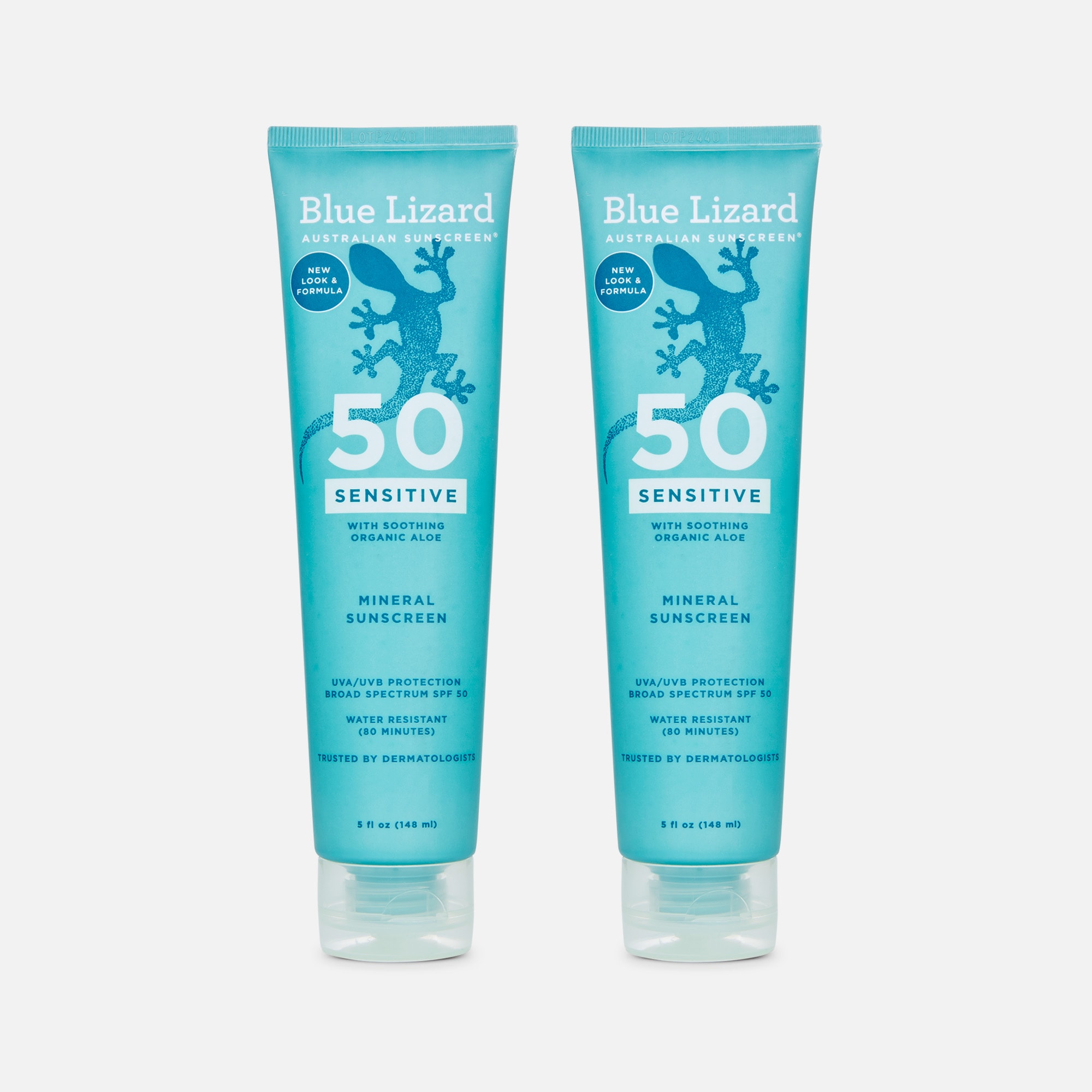 Blue Lizard Sensitive Sunscreen SPF 50 Lotion, 5 oz. tube (2-Pack)