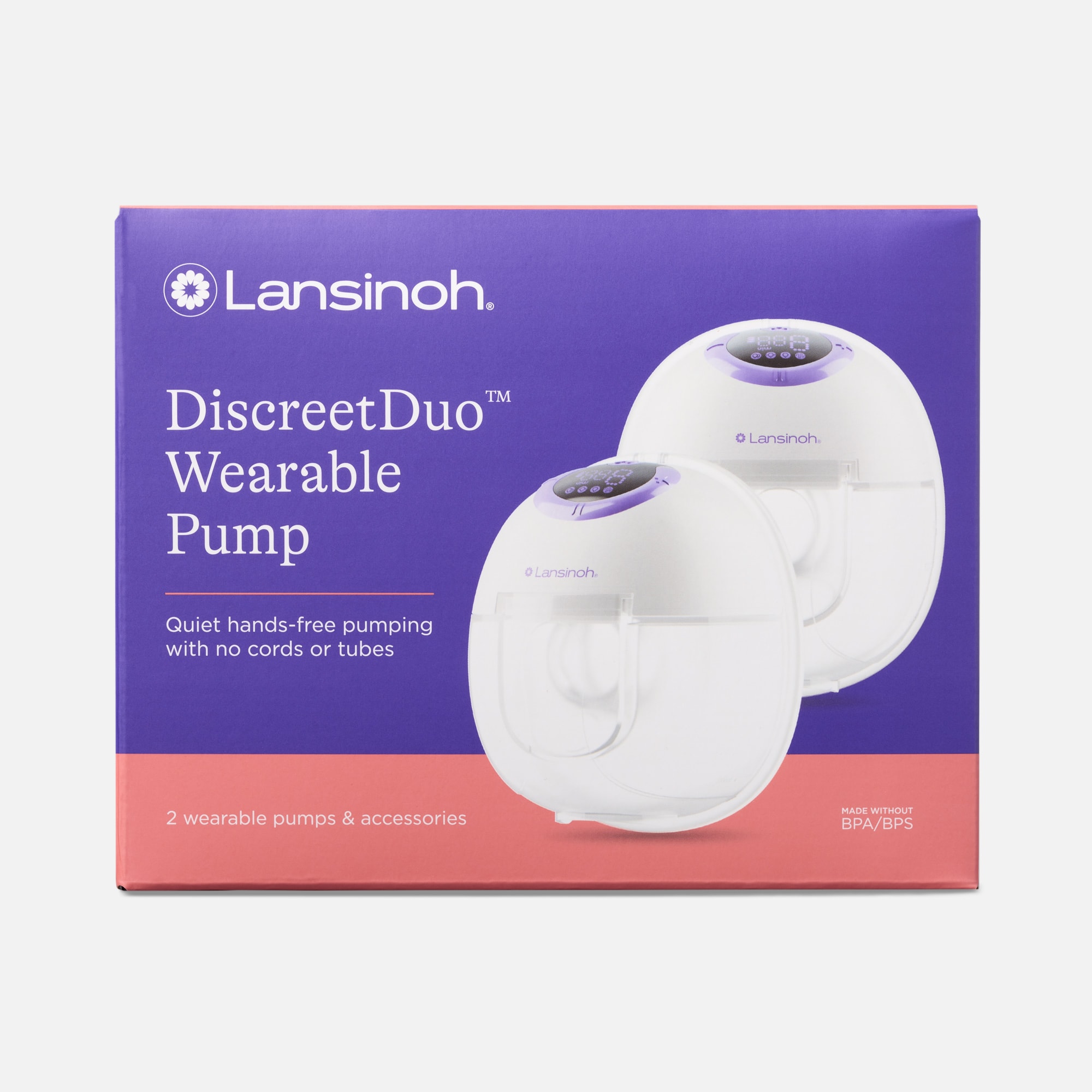 Lansinoh Discreet Duo Wearable Breast Pump, 2 Pumps
