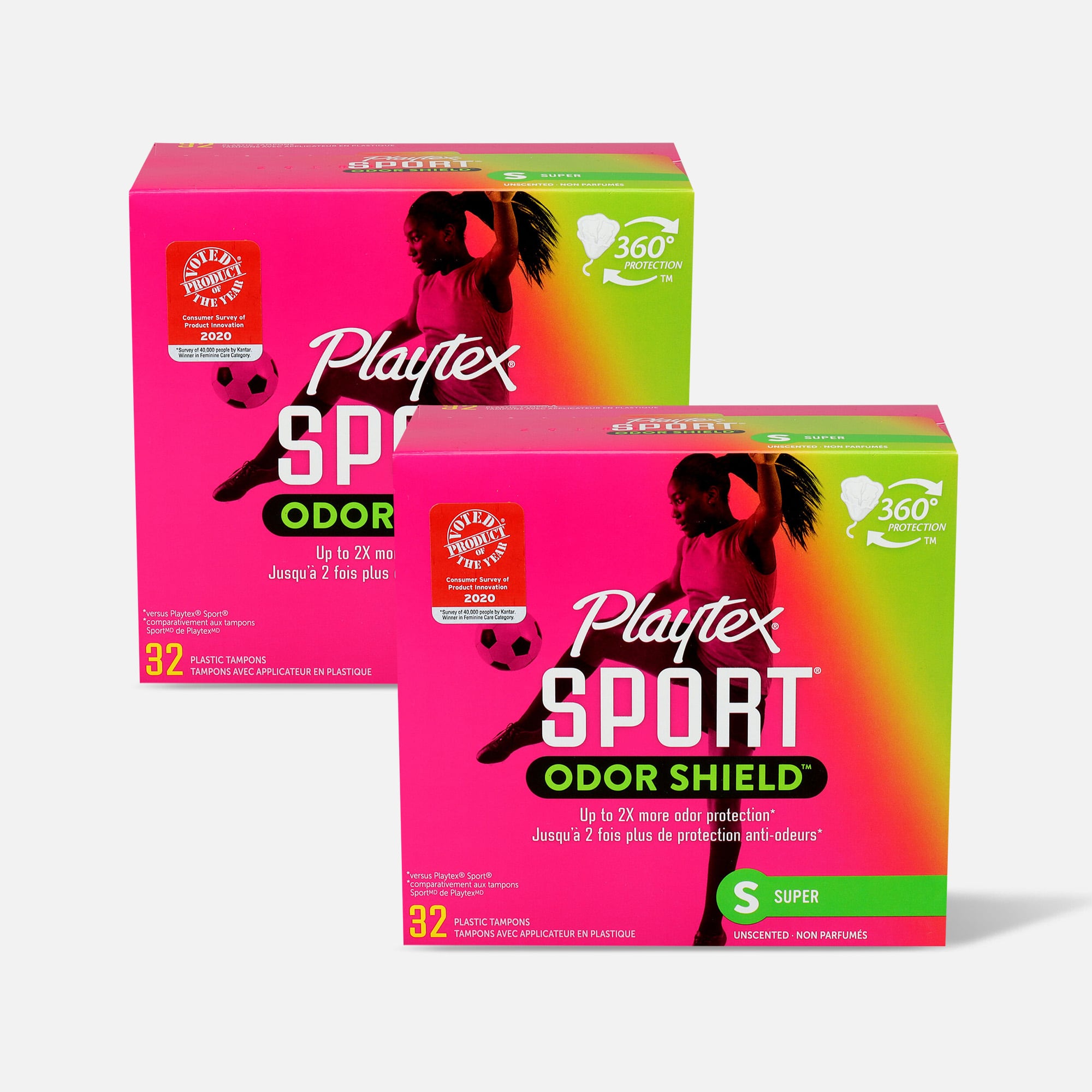Playtex Sport Odor Shield Super Tampons, 32 ct. (2-Pack)