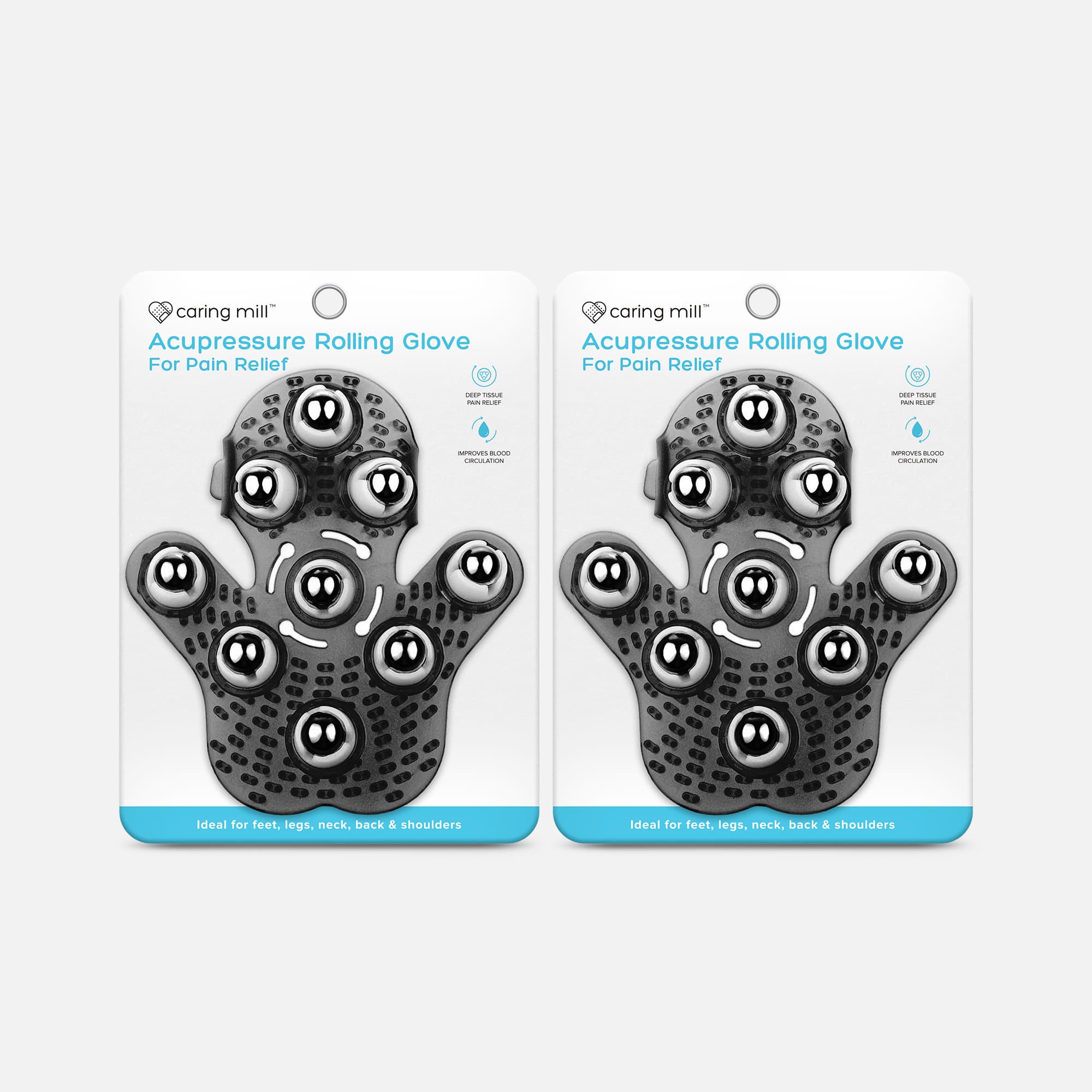 Caring Mill™ Acupressure Rolling Glove for Pain Relief (2-Pack)