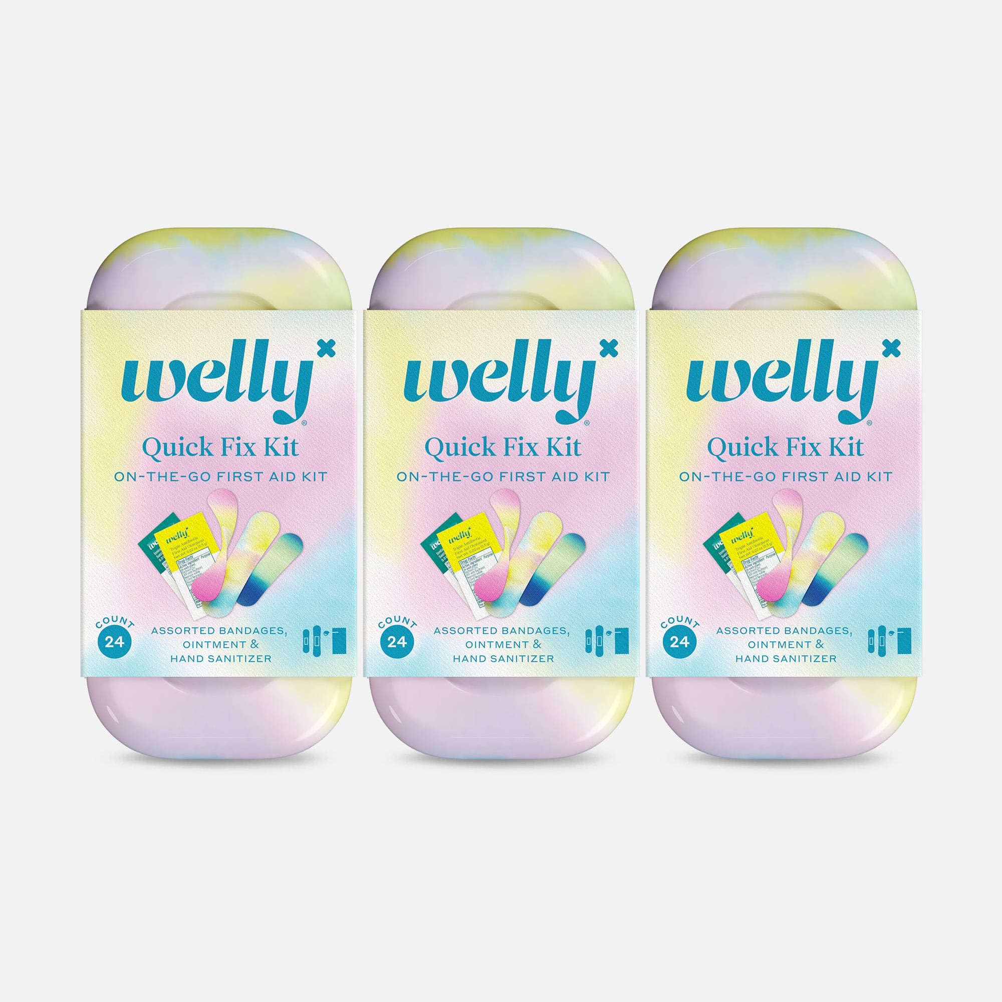 Welly Colorwash Quick Fix Kit First Aid Travel Kit - 24 ct. (3-Pack)