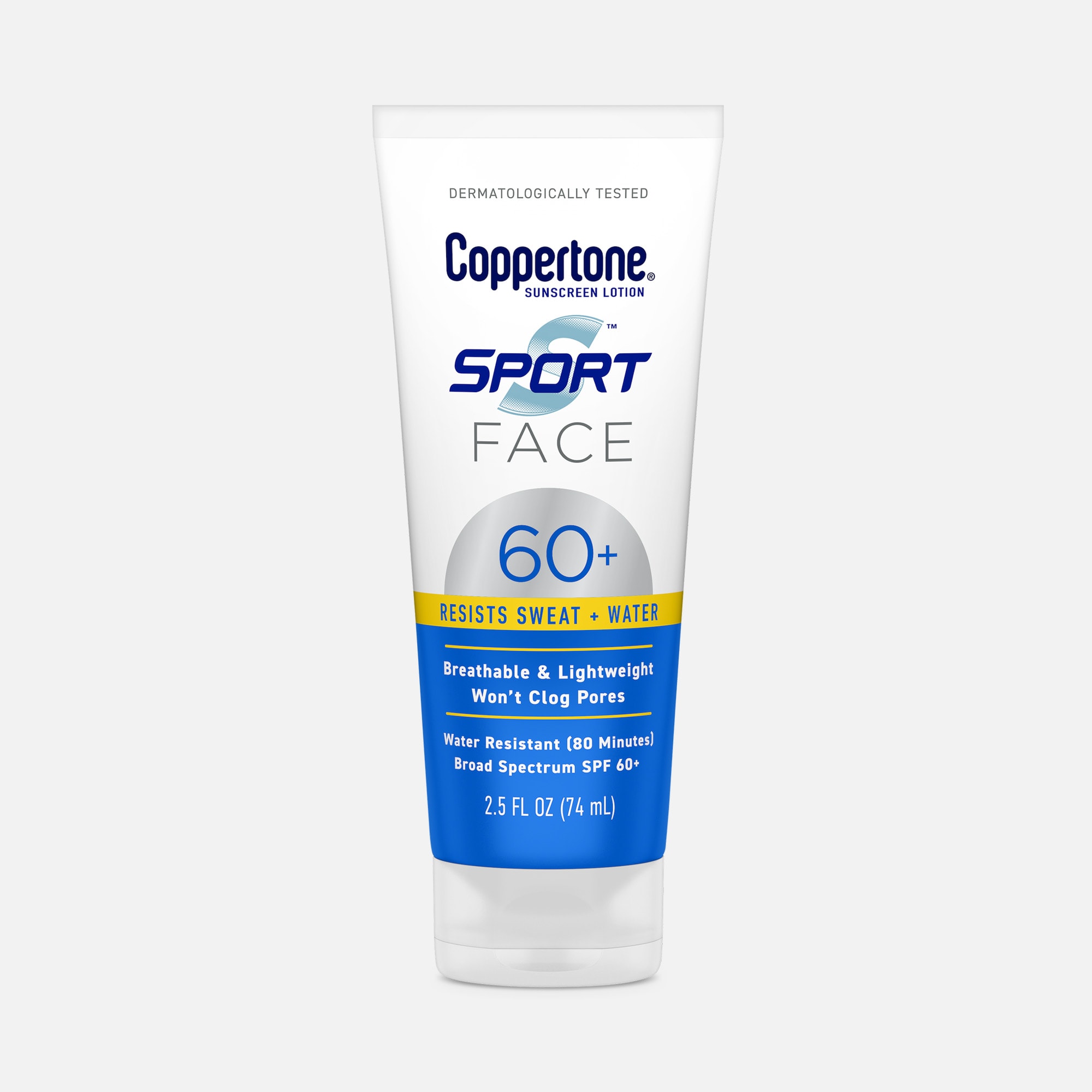 Coppertone Sport Face Sunscreen Lotion, SPF 60+,  2.5 fl oz.