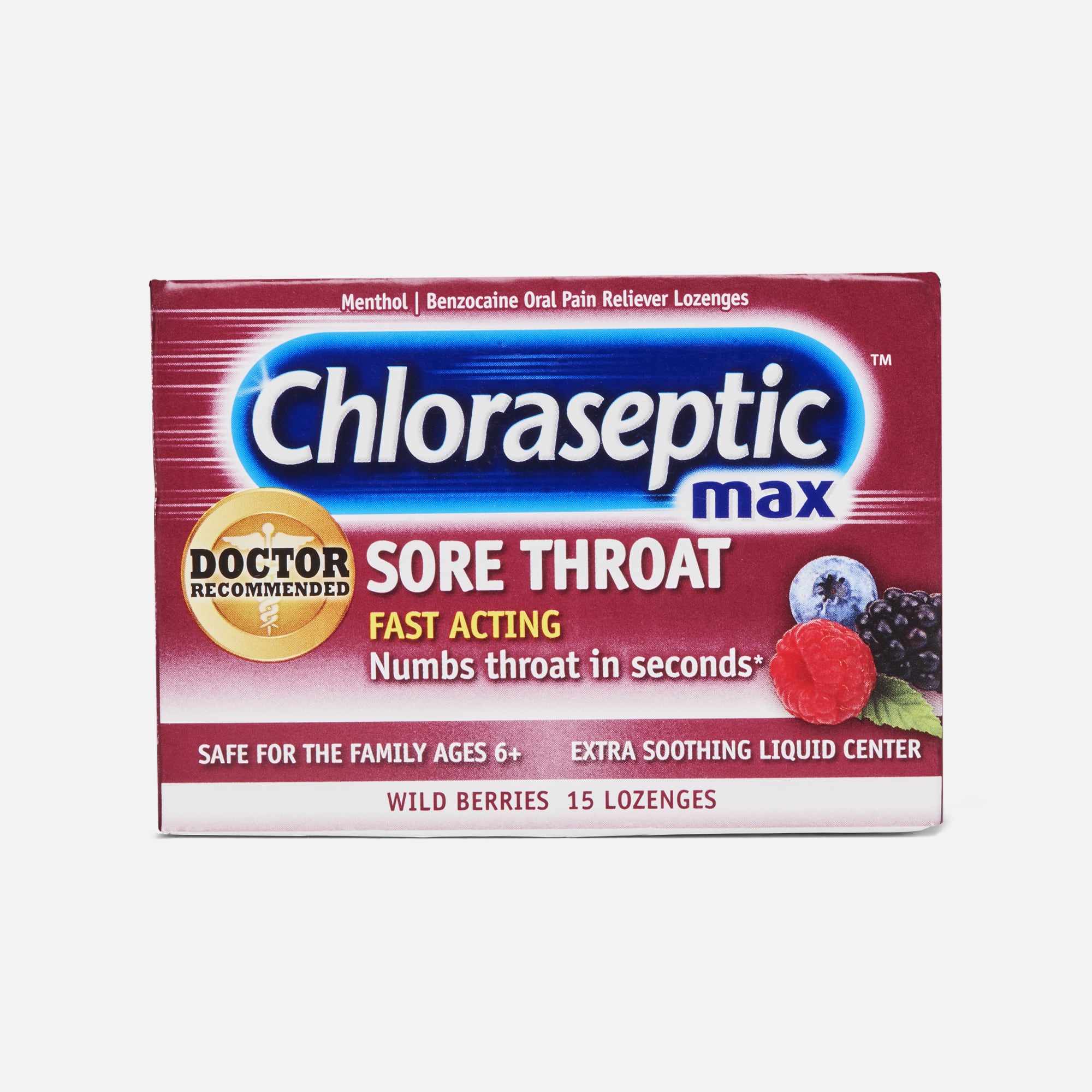Chloraseptic Max, Wild Berries, Sore Throat Lozenges, 15 ct.