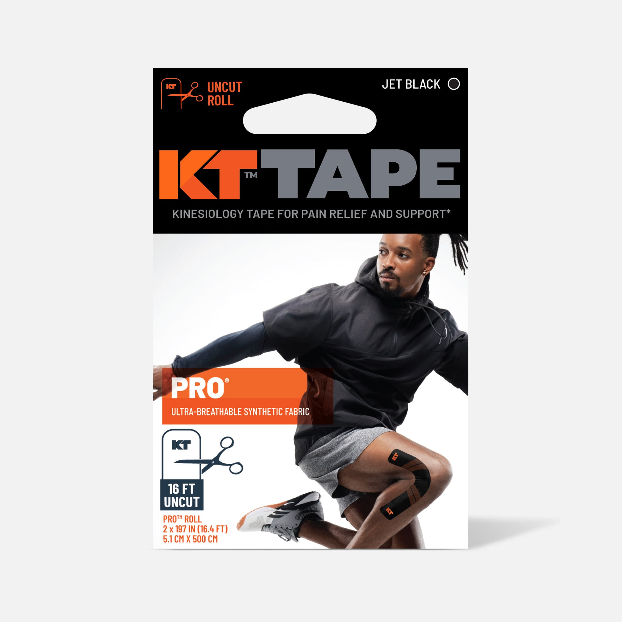 KT Tape Pro Uncut 16 ft roll, Black