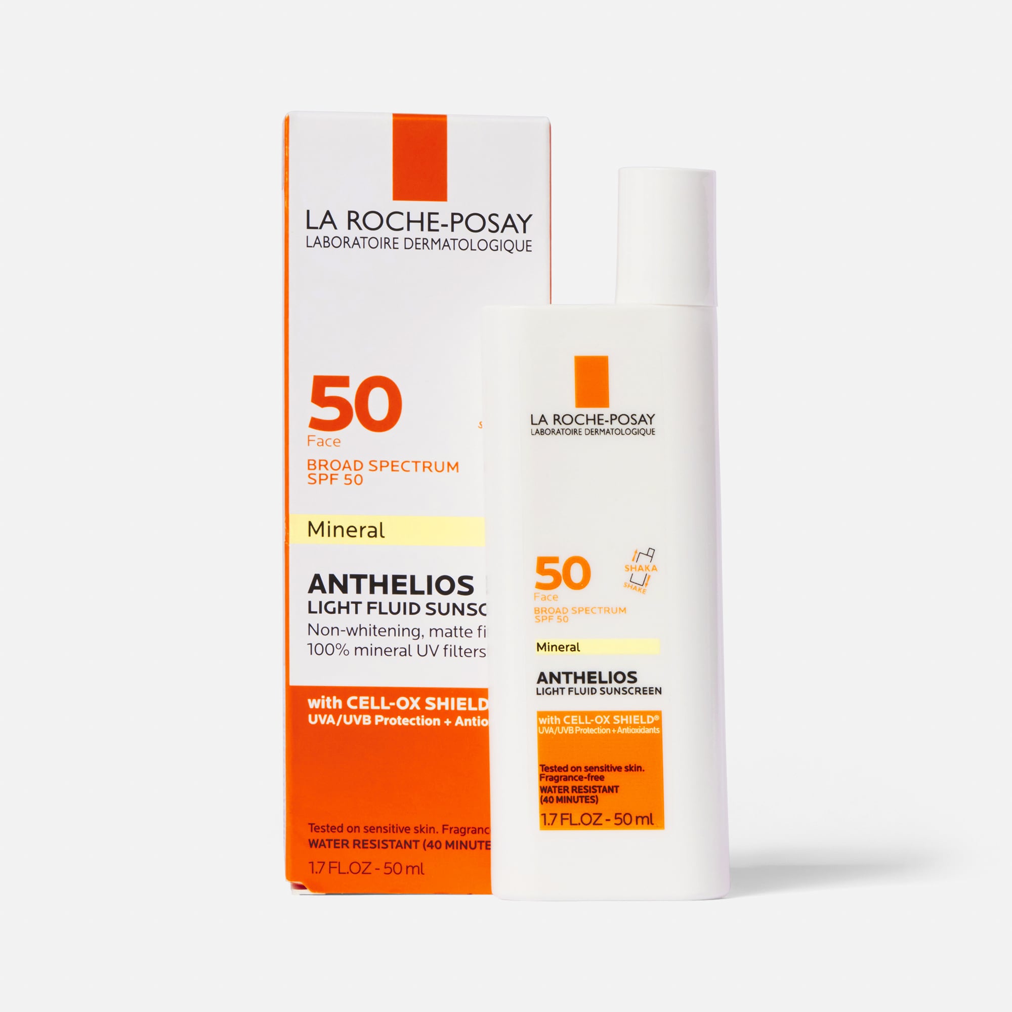 La Roche-Posay Anthelios 50 Mineral Sunscreen Ultra-Light Fluid for Face, SPF 50 with Zinc Oxide and Antioxidants, 1.7 fl oz.