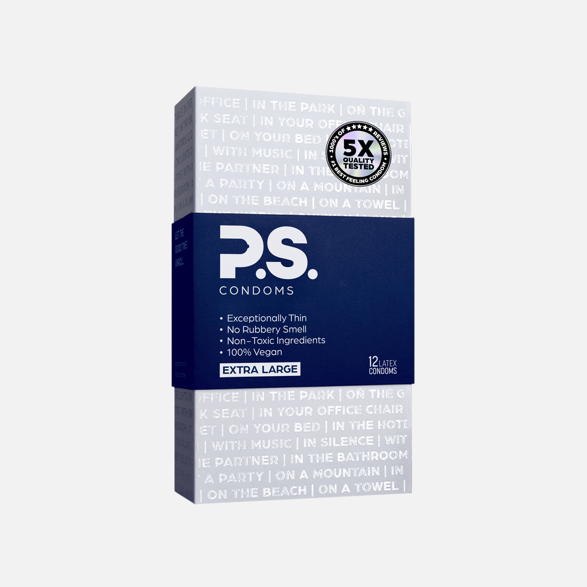 P.S. Condoms Exceptionally Thin Condoms, Size XL, 12 ct.