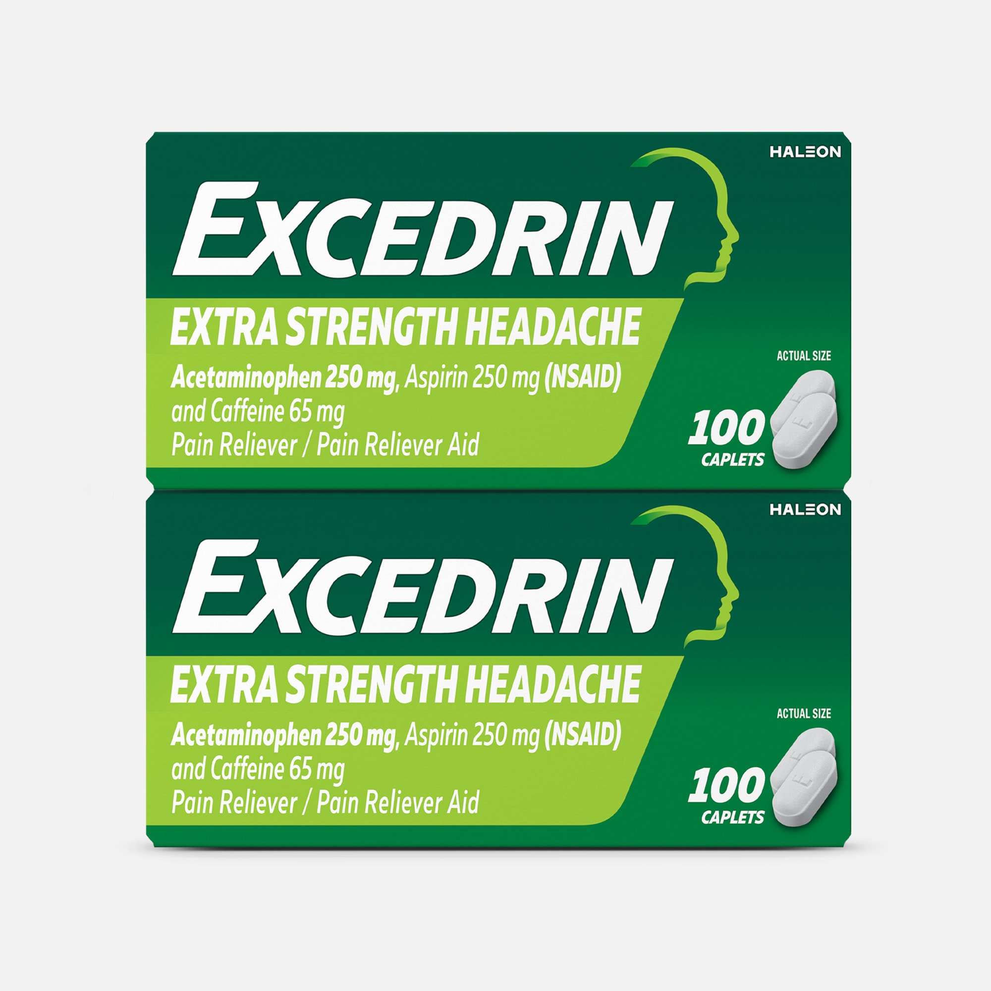 Excedrin Extra Strength Caplets, 100 ct. (2-Pack)