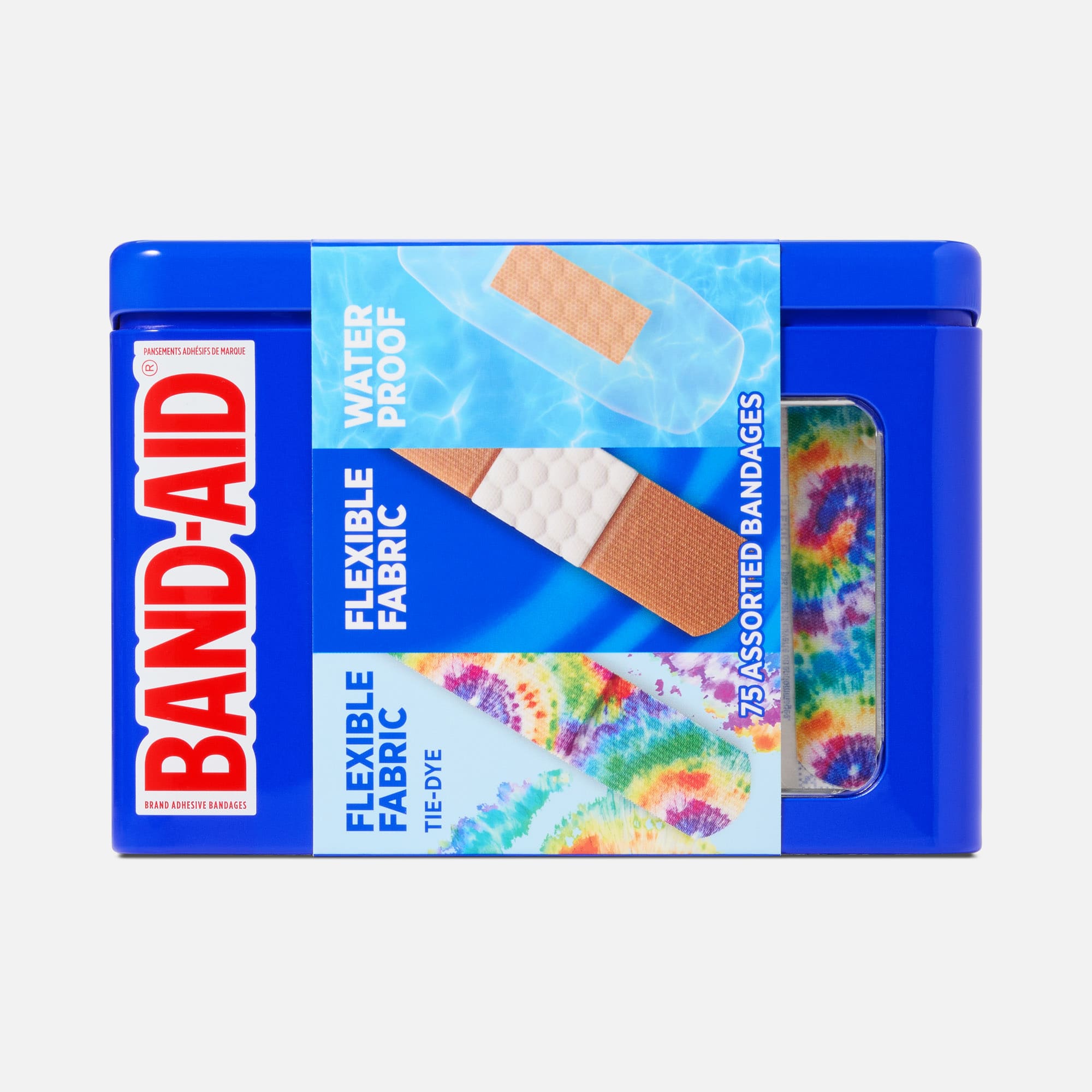 Band-Aid Tye-Dye Assorted Adhesive Bandages Tin, 75 ct.