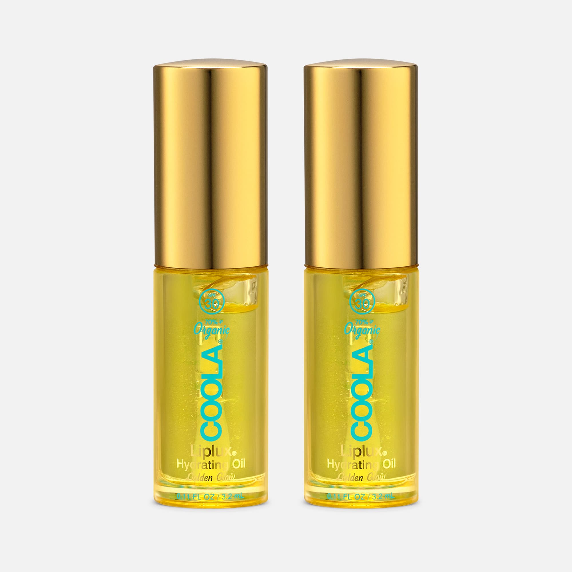 COOLA Classic Liplux Organic Hydrating Lip Oil Sunscreen SPF 30, .11 fl oz. (2-Pack)