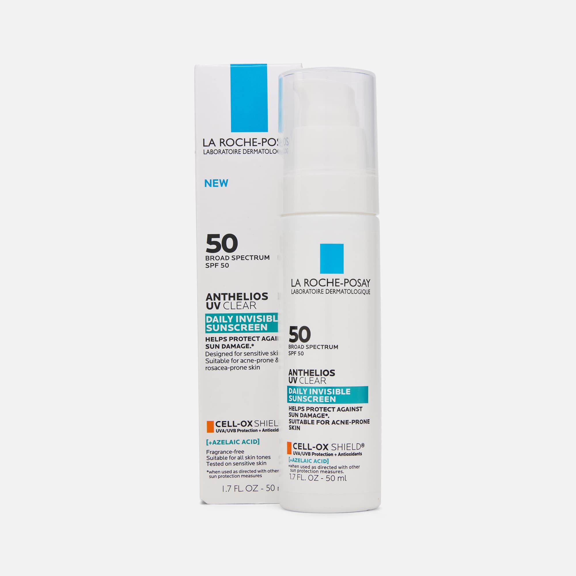 La Roche-Posay Anthelios UV Clear Daily Invisible Sunscreen, SPF 50, 1.7 fl oz.