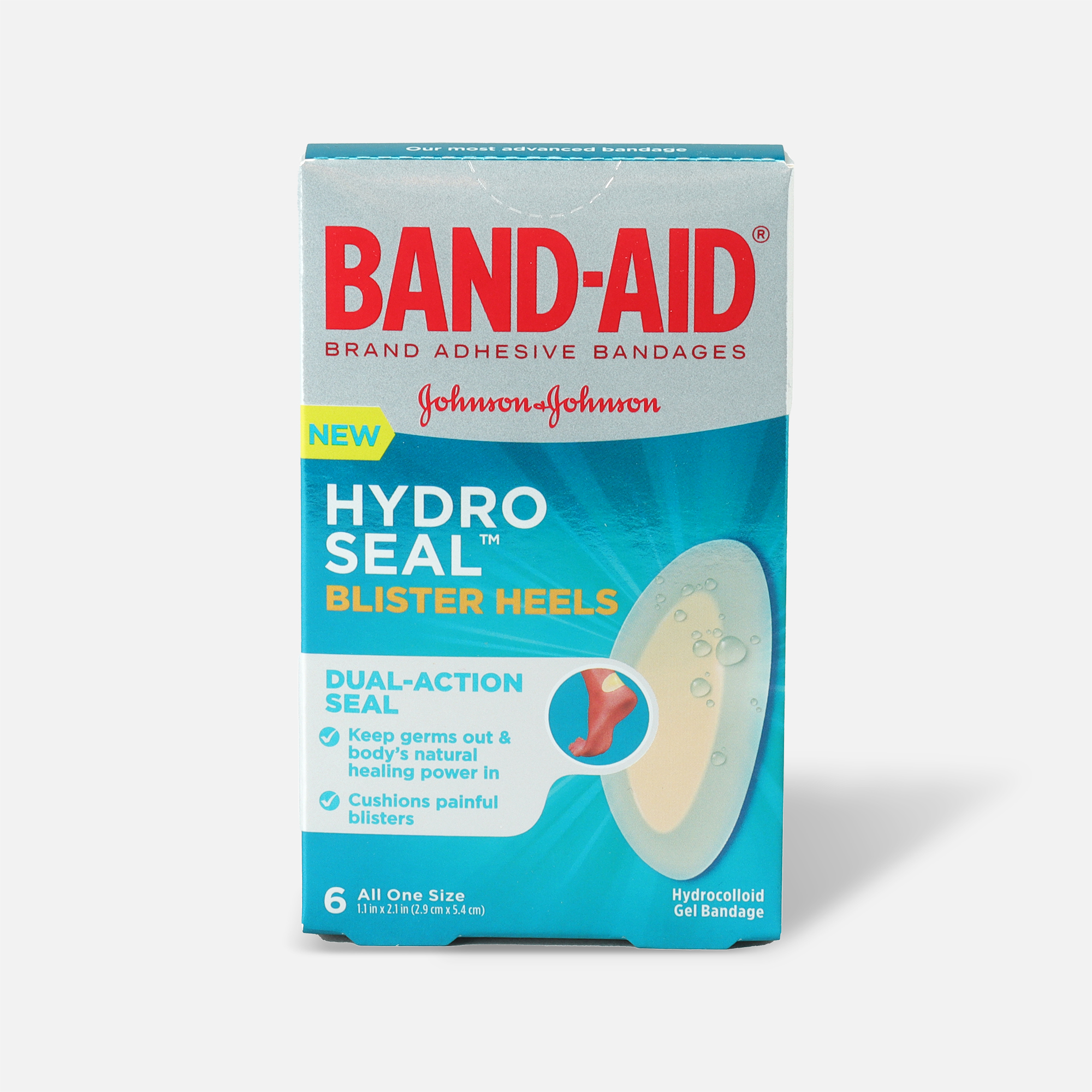 BAND-AID® Hydro Seal Adhesive Bandages for Heel Blisters, 6 ct.