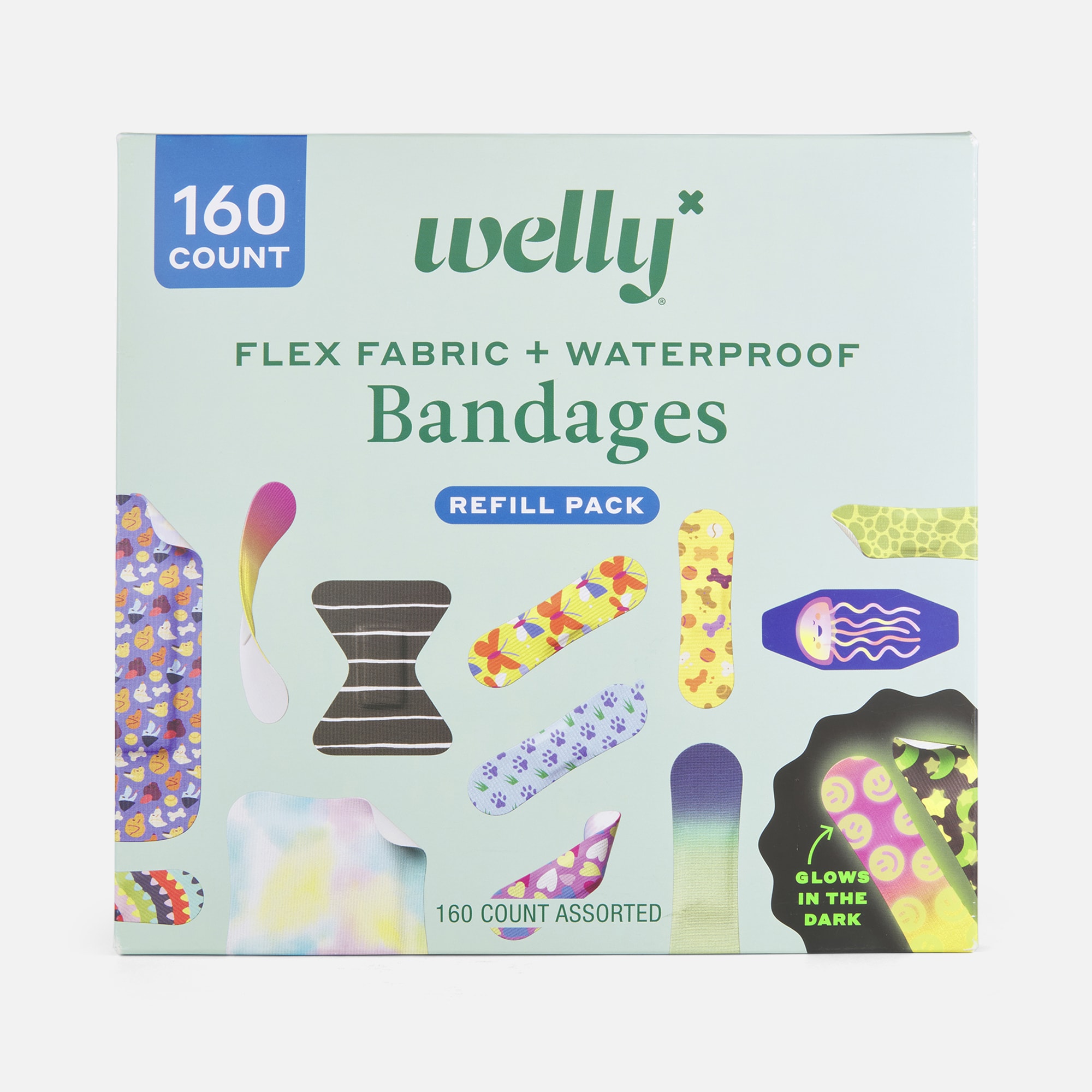 Welly Refill Pack- Flex Fabric & Waterproof Bandages, 160 ct.