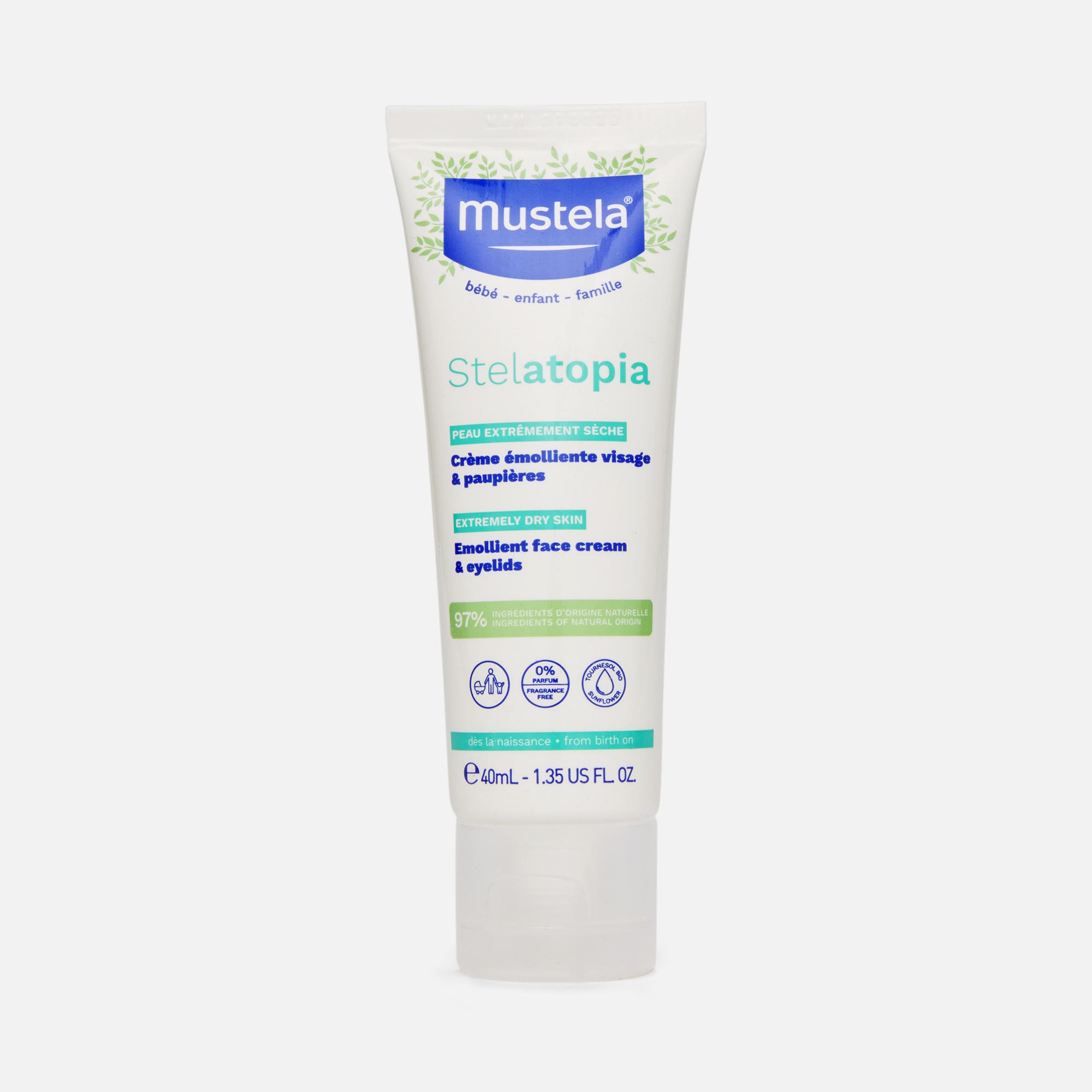 Mustela Stelatopia Emollient Face Cream, 1.35 fl oz.