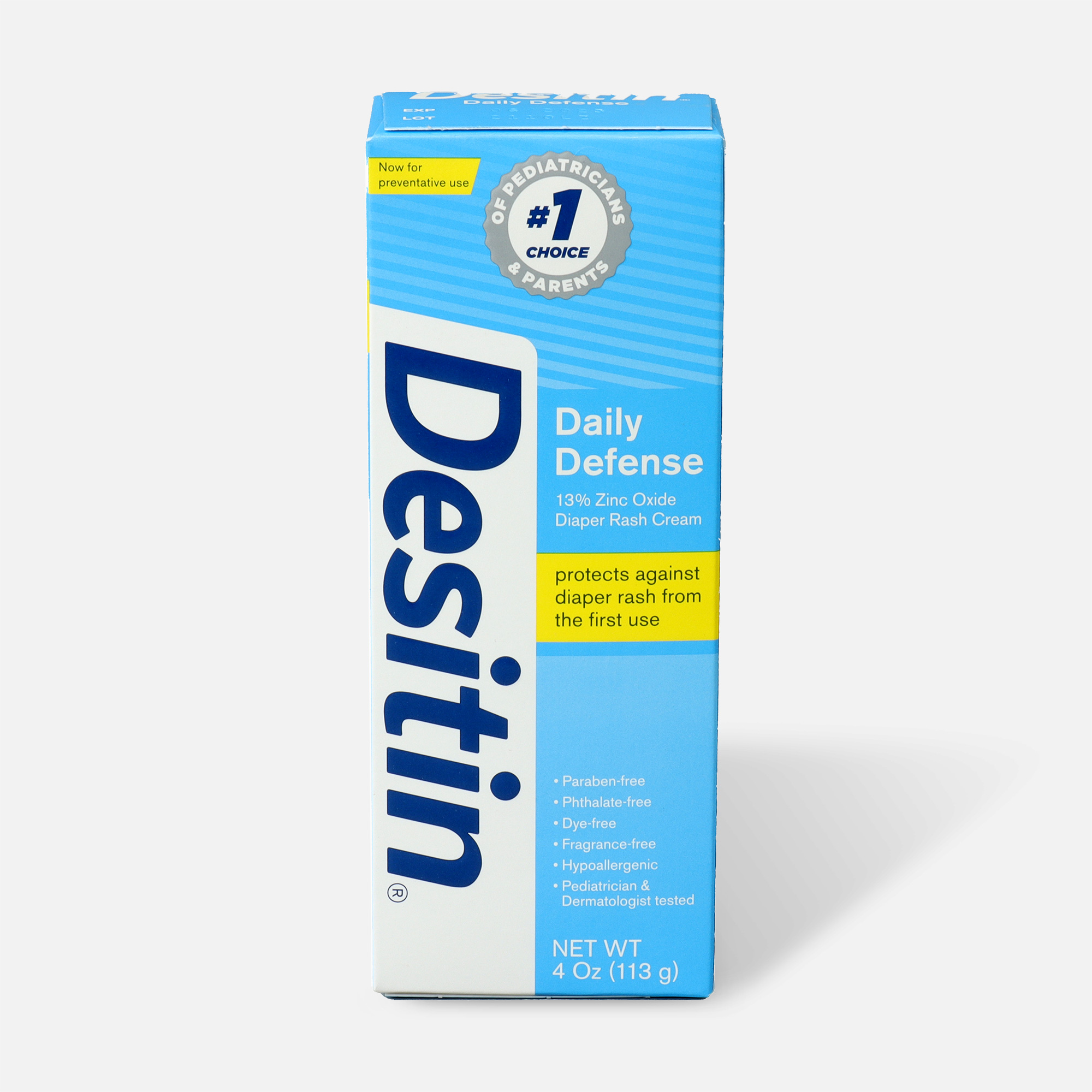 Desitin Daily Defense Zinc Oxide Diaper Rash Cream FF 4 oz.