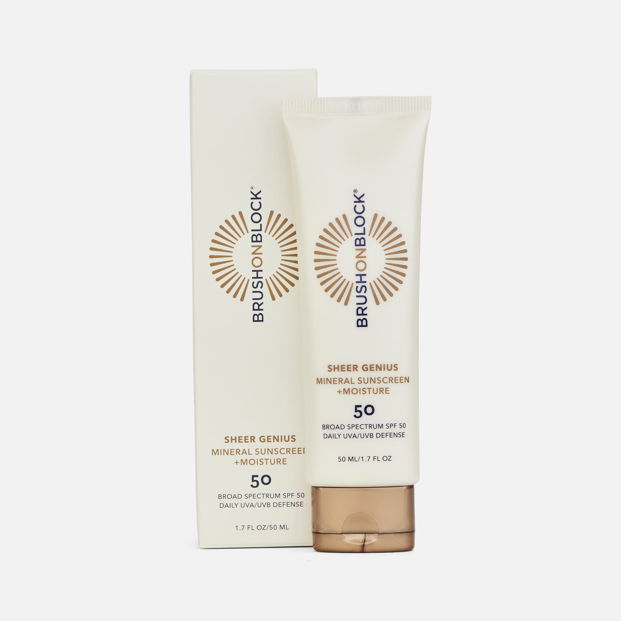 Brush On Block Sheer Genius Mineral Sunscreen + Moisture, SPF 50, 1.7 oz.
