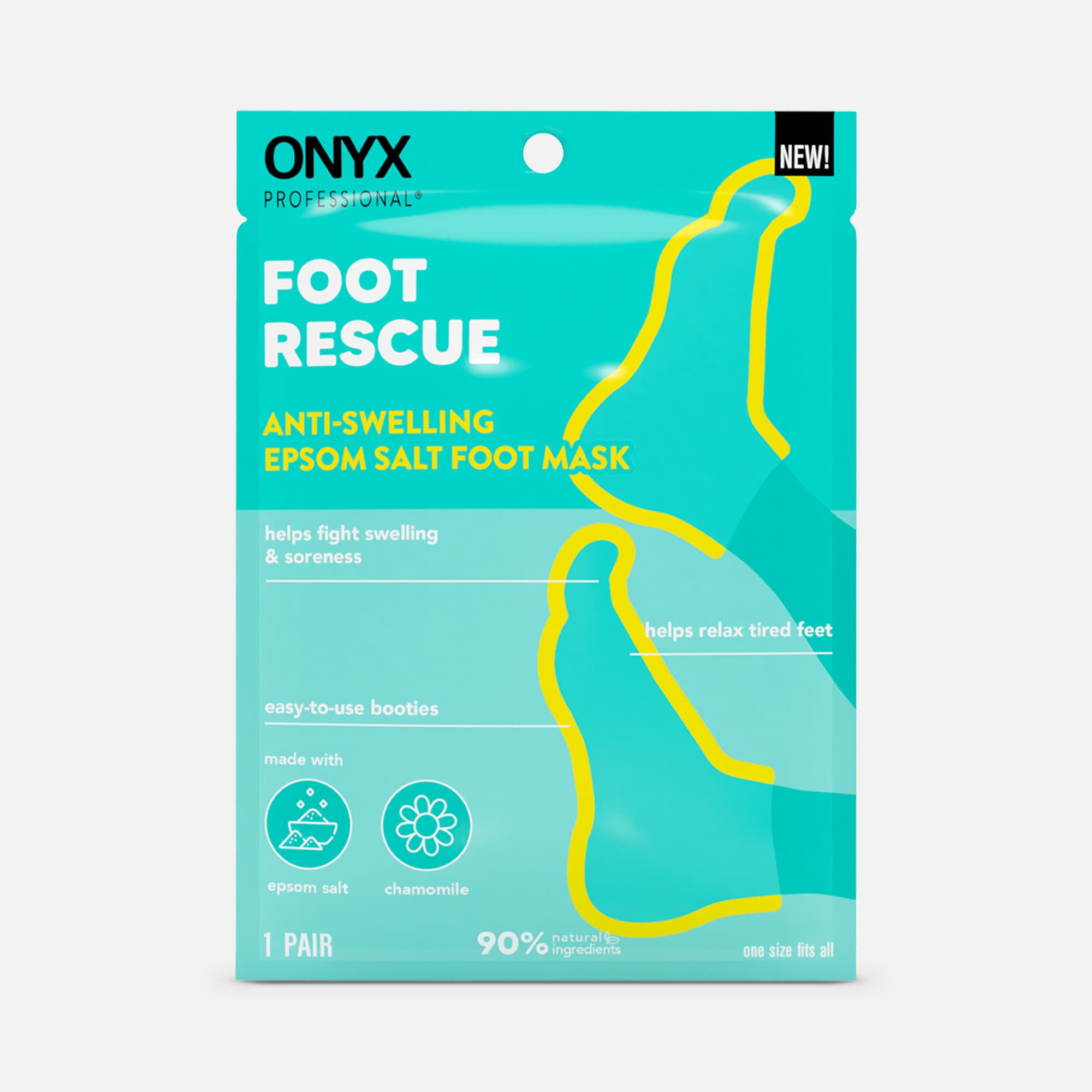 ONYX Foot Rescue Epsom Salt Foot Mask, 1 pair