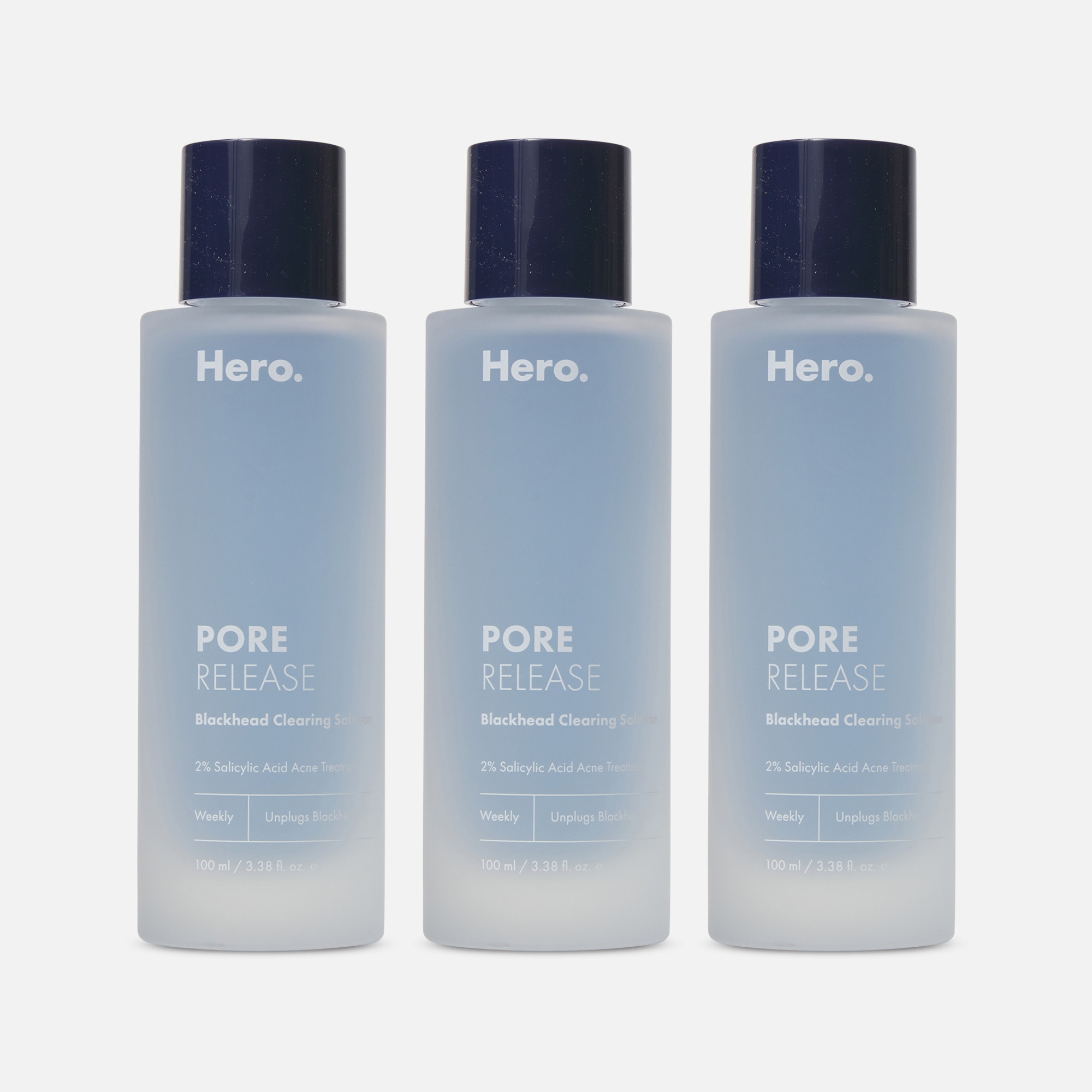 Hero Cosmetics Pore Release Blackhead Clearing Solution, 100 ml (3-Pack)