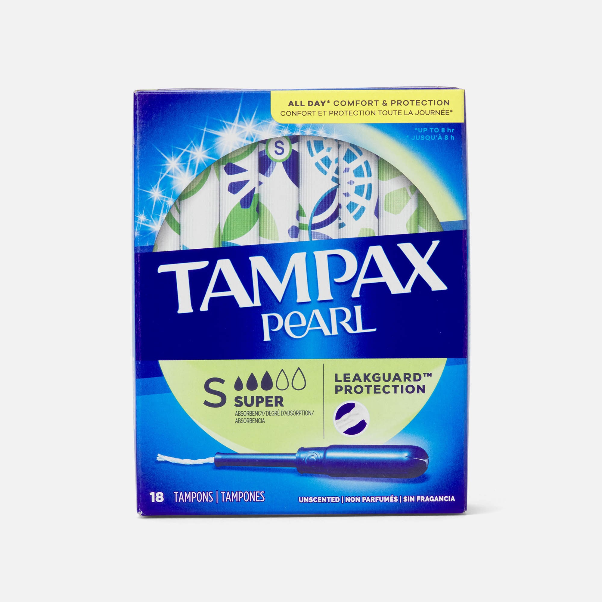 Tampax Pearl Tampons, Super Absorbency, 18 ct.