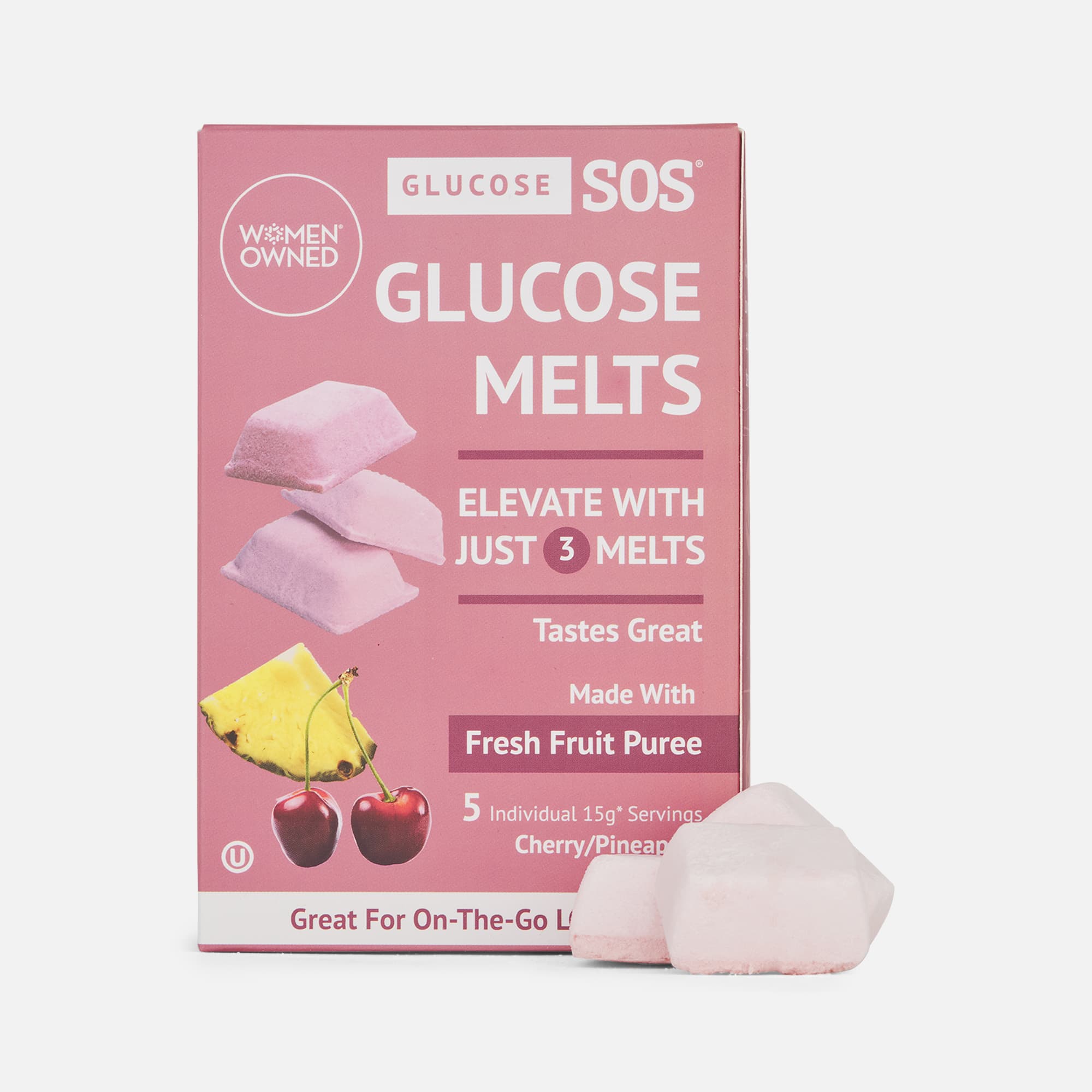 Glucose SOS Glucose Melts, Cherry/Pineapple, 5-pack