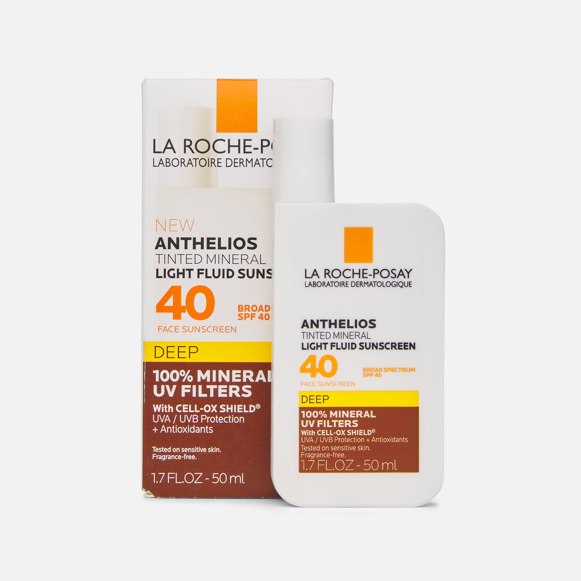 La Roche-Posay Mineral Anthelios Light Fluid Sunscreen for Face, Tinted, SPF 50, 1.7 oz.