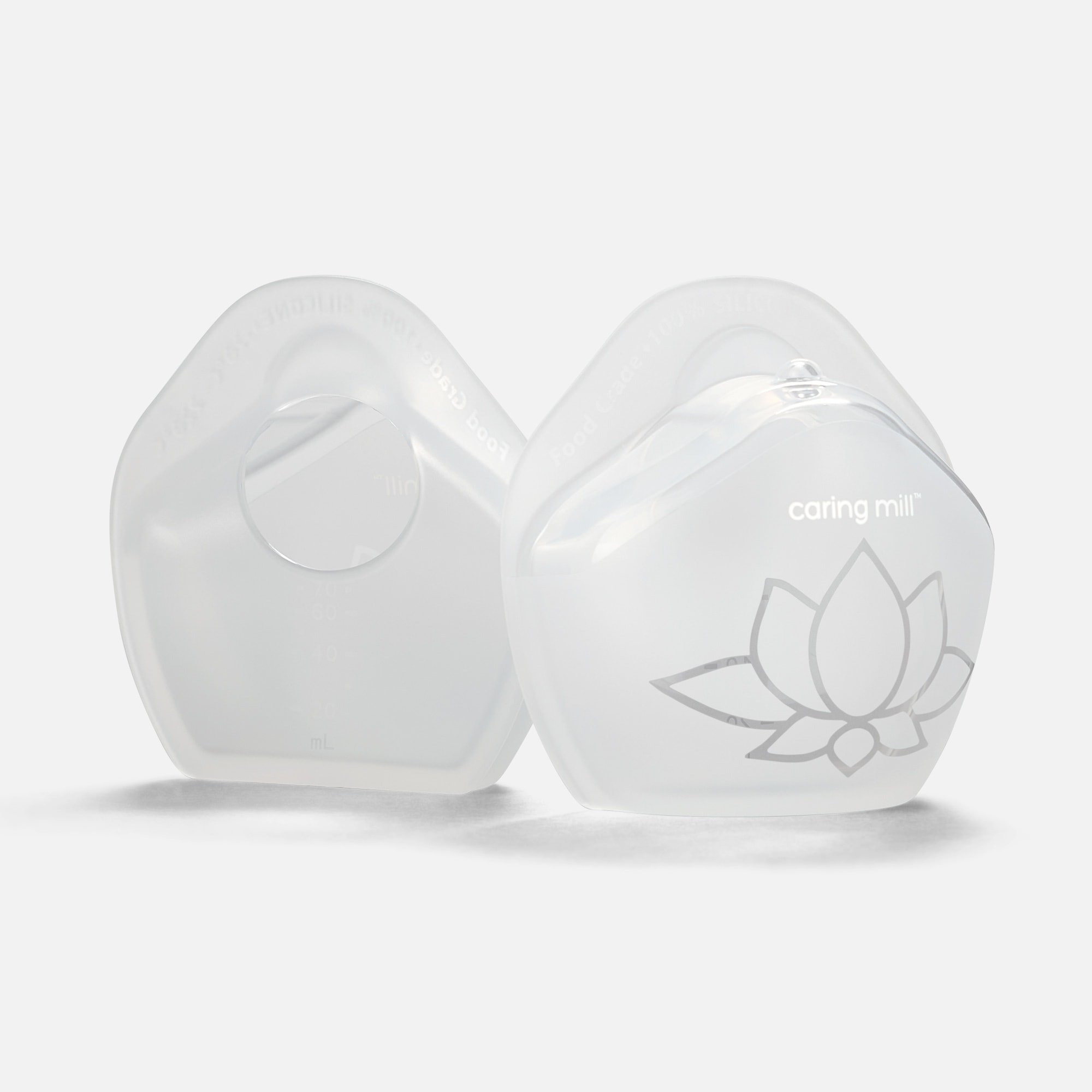 Caring Mill™ Silicone Milk Collectors with Storage Bag, 5 oz (2-Pack)