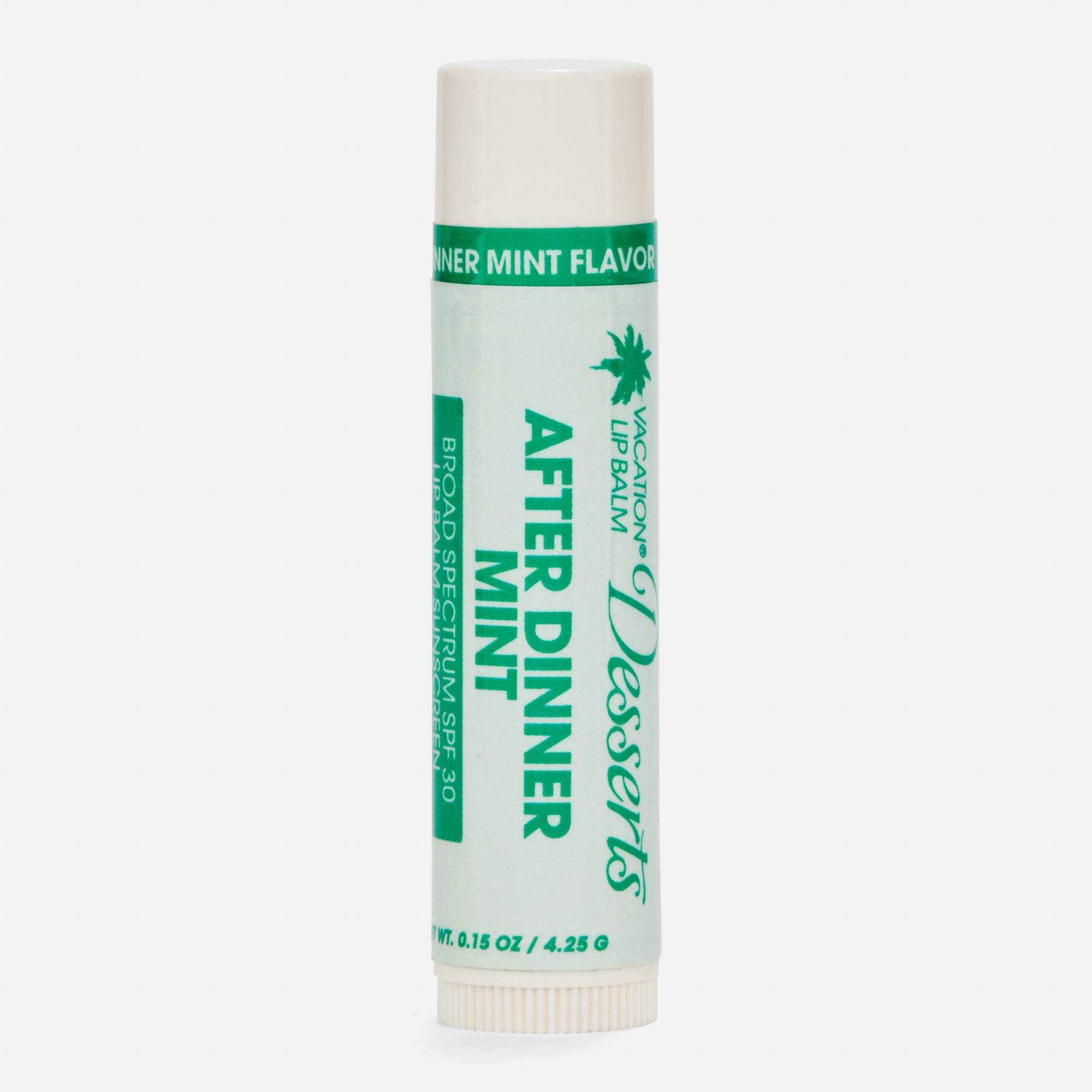 Vacation After Dinner Mint Lip Balm Sunscreen, SPF 30, 0.15 oz.