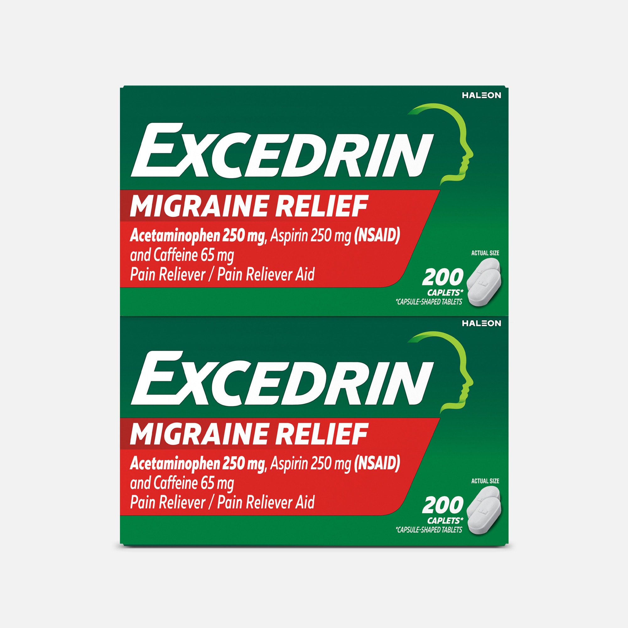 Excedrin Migraine Extra Strength Caplets, 200 ct. (2-Pack)