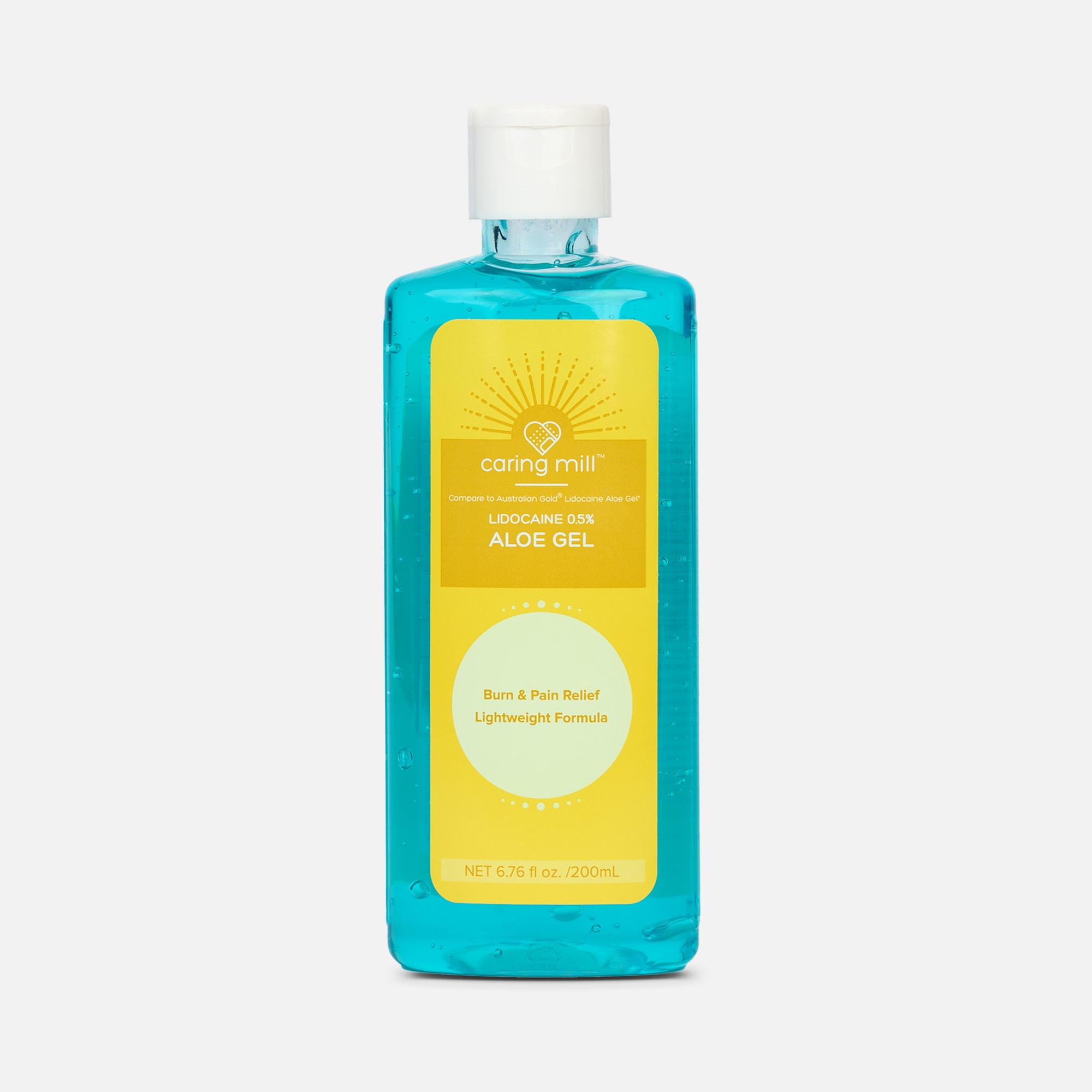Caring Mill™ Aftersun Cooling Gel With Lidocaine Aloe Vera Value, 6.76 fl oz.