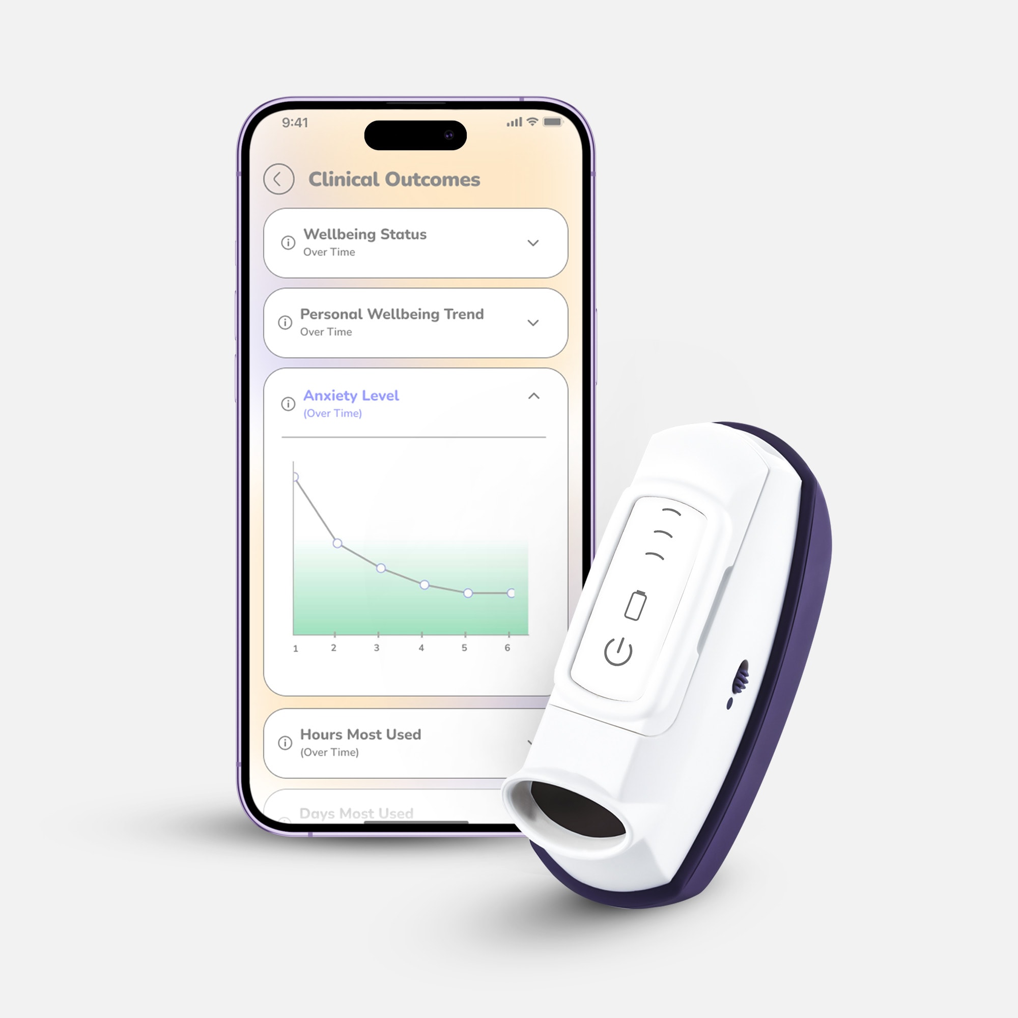 CalmiGo Drug-Free and Clinically Validated Calming Device, Purple