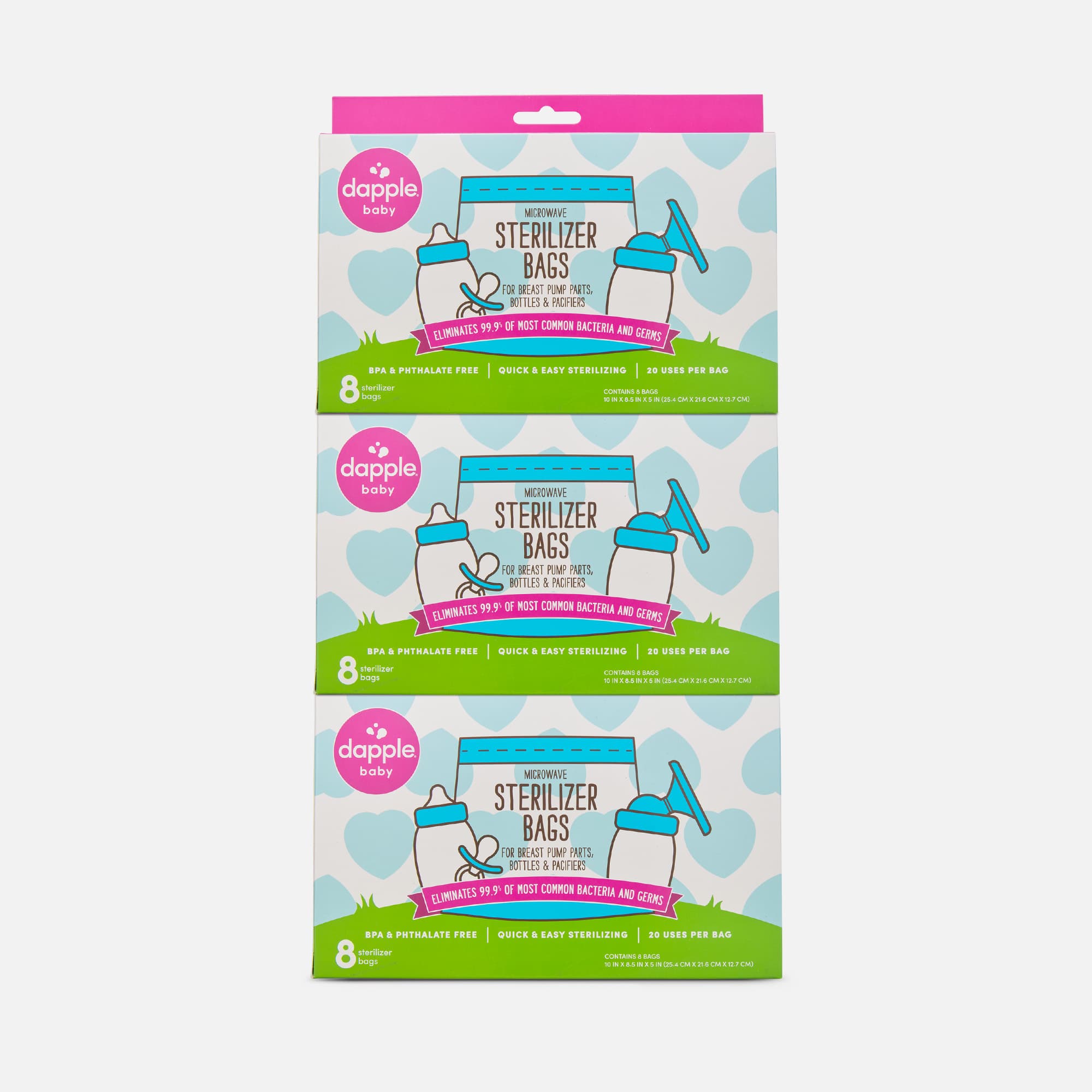 Dapple Baby Microwave Sterilizer Bags, 8 ct. (3-Pack)