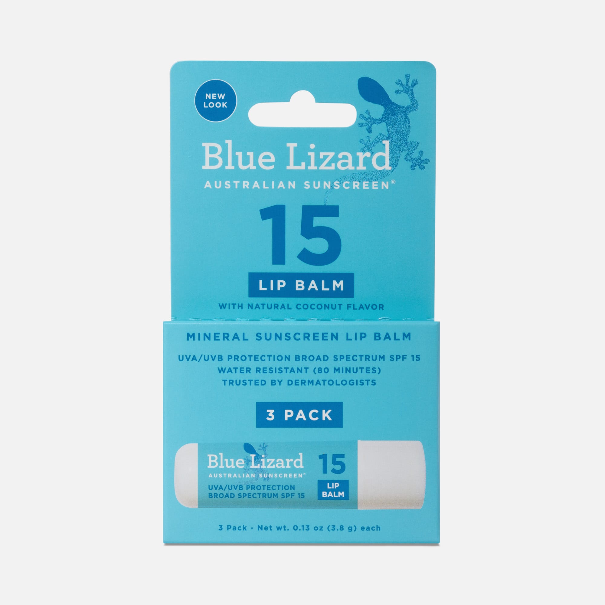 Blue Lizard Mineral SPF 15 Lip Balm, 0.13 oz., 3-Pack