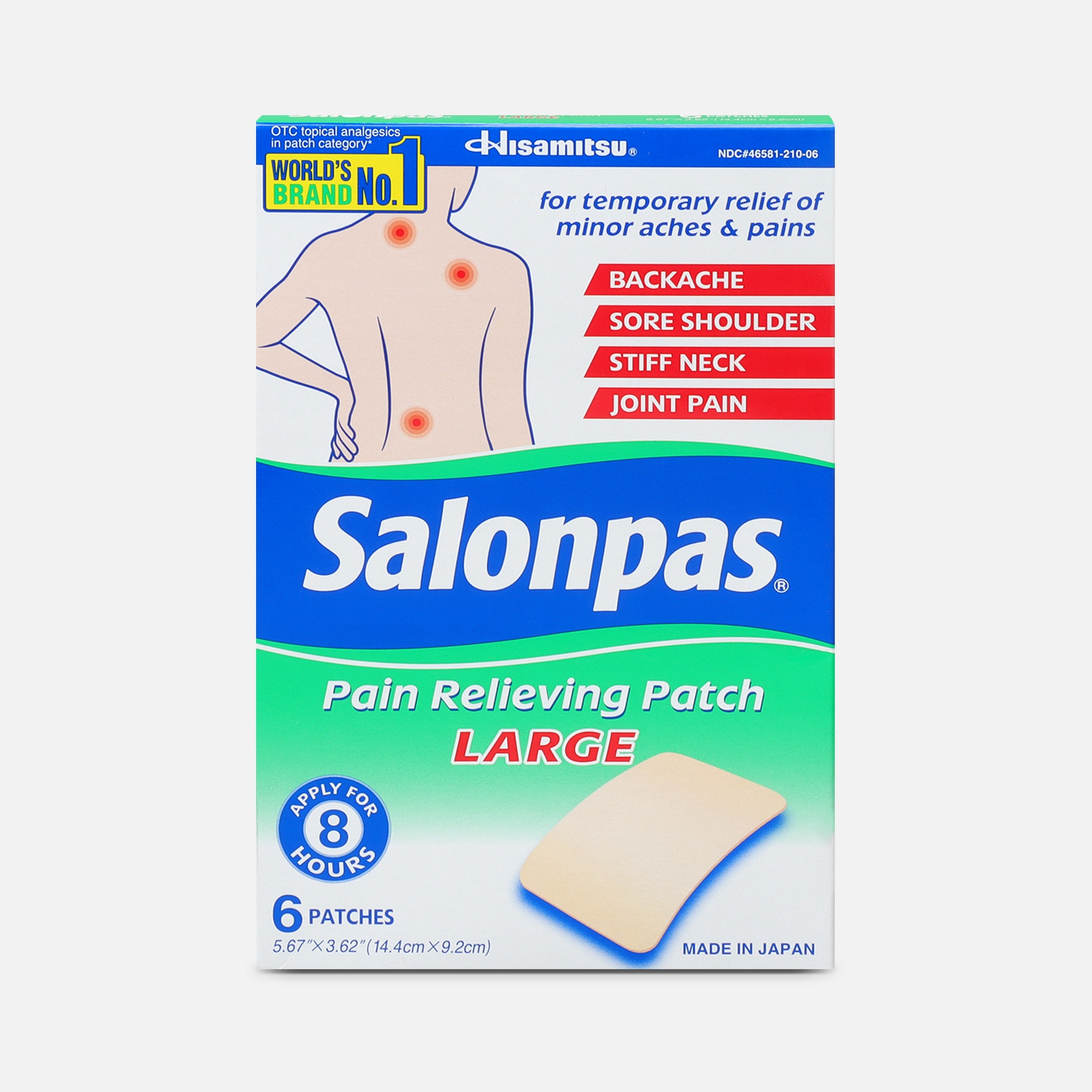 Salonpas Pain Relieving Patch, Large, 6 ct.