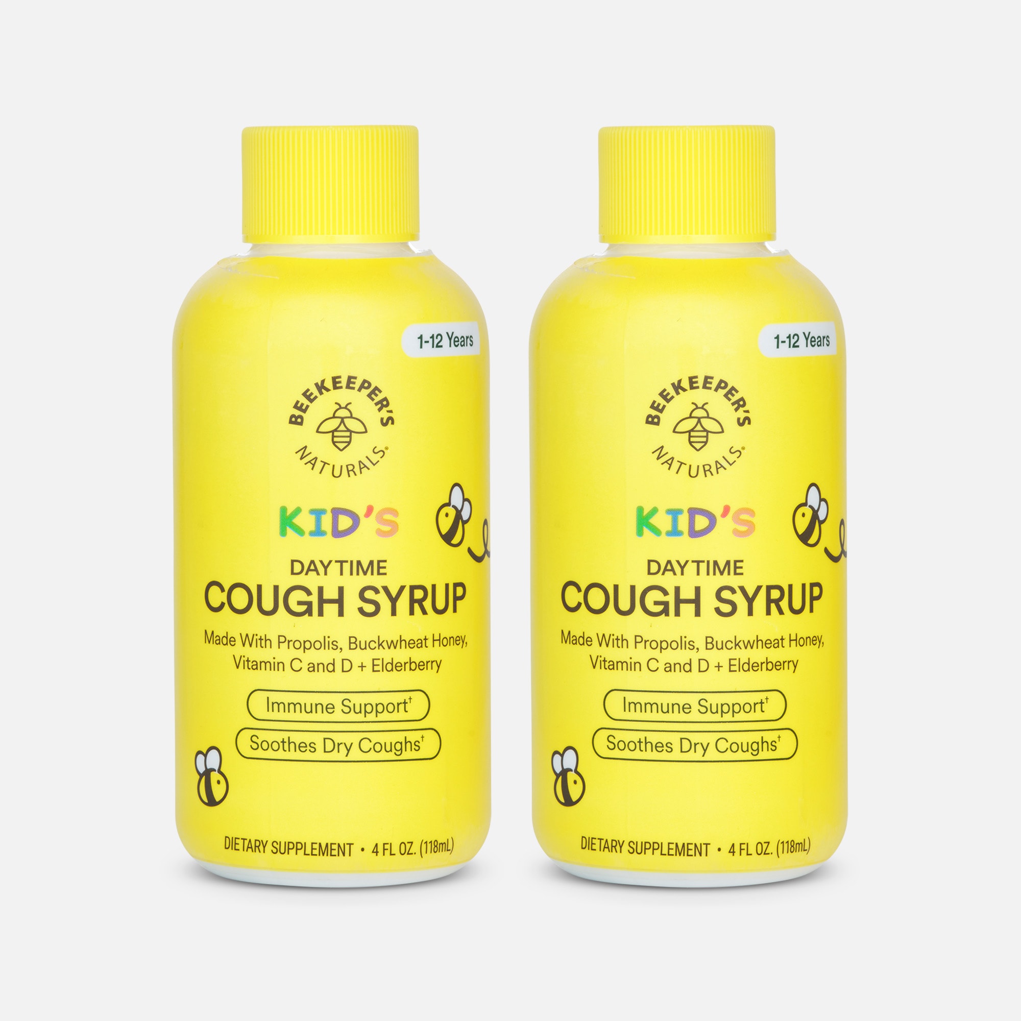 Beekeeper's Naturals Kid's Daytime Cough Syrup, 4 fl oz. (2-Pack)