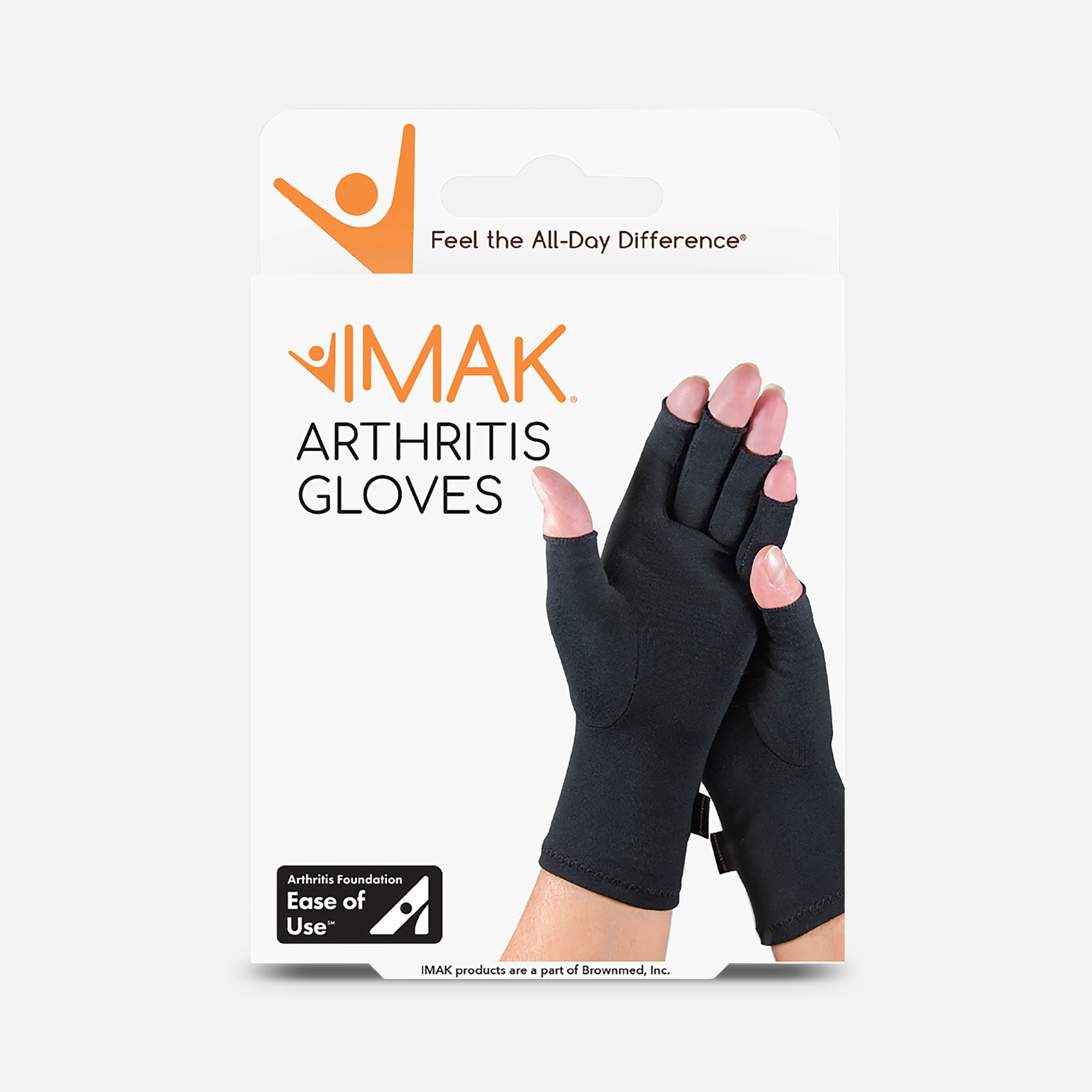 IMAK Compression Arthritis Gloves, Gray, Large