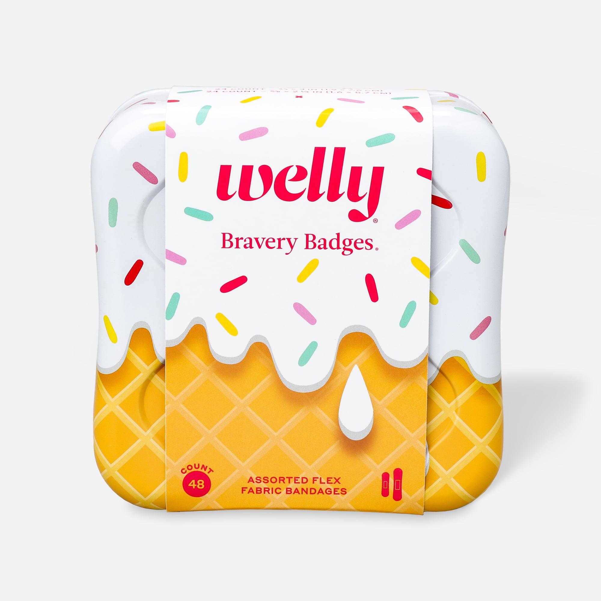 Welly Bravery Badges Ice Cream Assorted Flex Fabric Bandages - 48 ct.