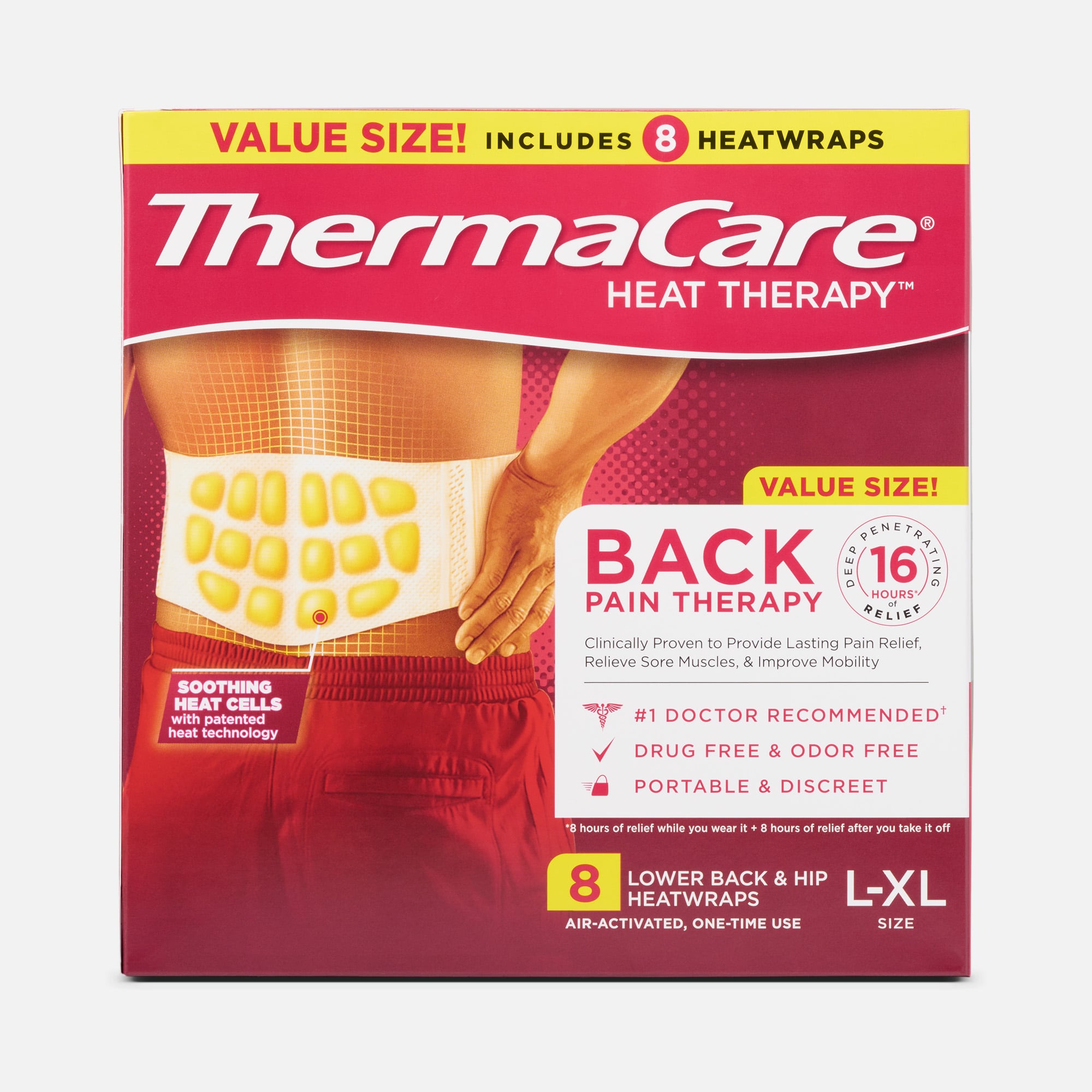 ThermaCare Heatwraps, Lower Back and Hips, L/XL, 8 ct.