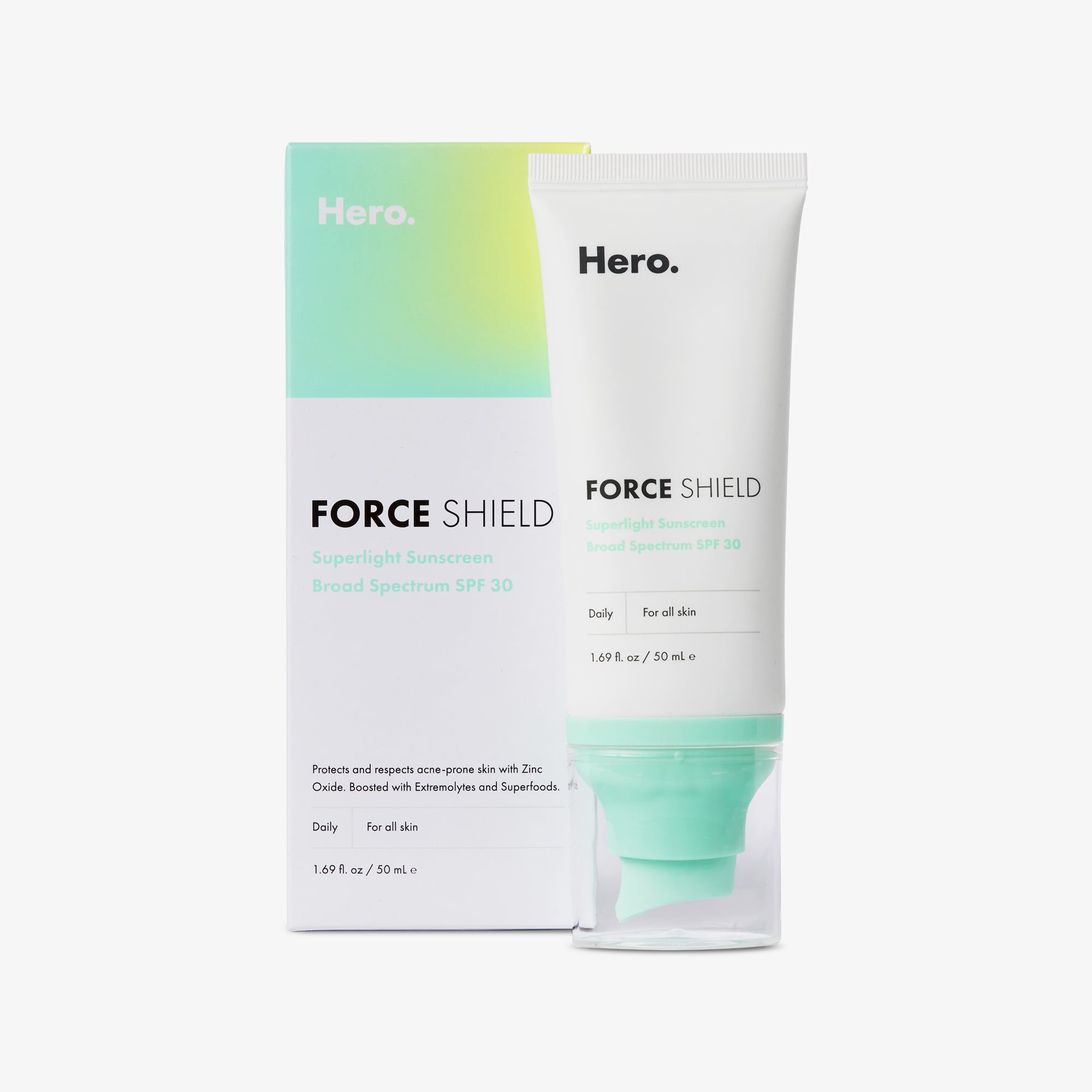 Hero Cosmetics Force Shield Superlight Sunscreen Broad Spectrum, SPF 30, 1.69 fl oz.